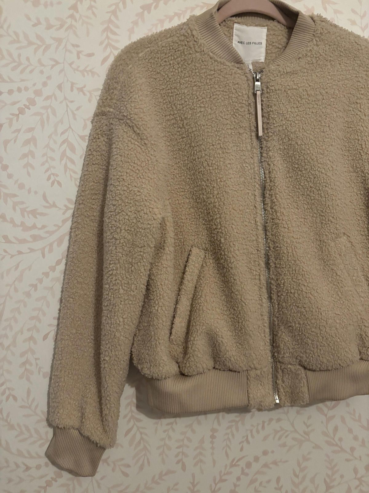 Designer Avec Les Filles Soft Sherpa Zip-Up Bomber Jacket X Size XS / US 0-2 / IT 36-38 - 3 Thumbnail