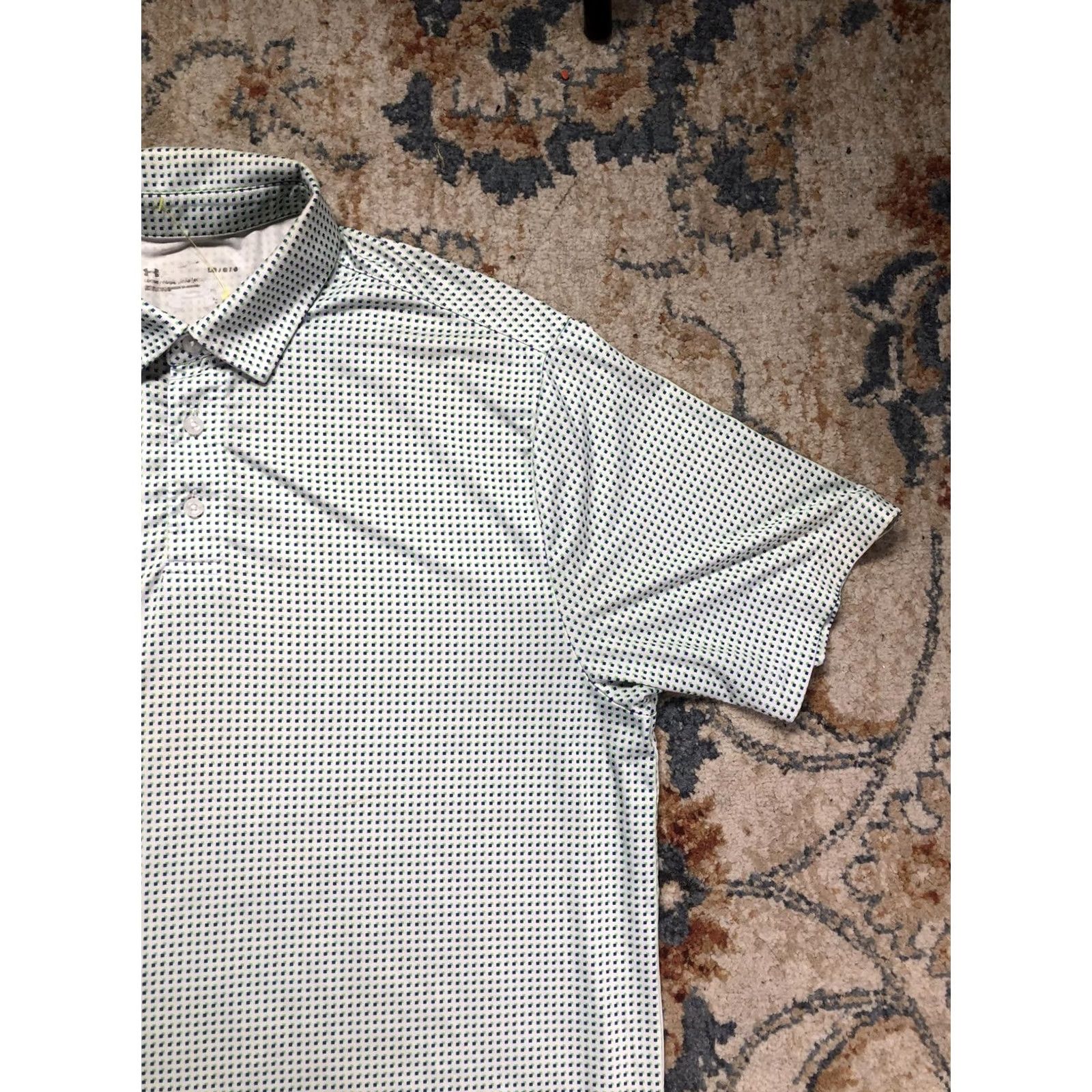Under Armour Under Armour Polo Shirt Mens L White Geometric Print Short Sleeve Golf Size US L / EU 52-54 / 3 - 4 Thumbnail