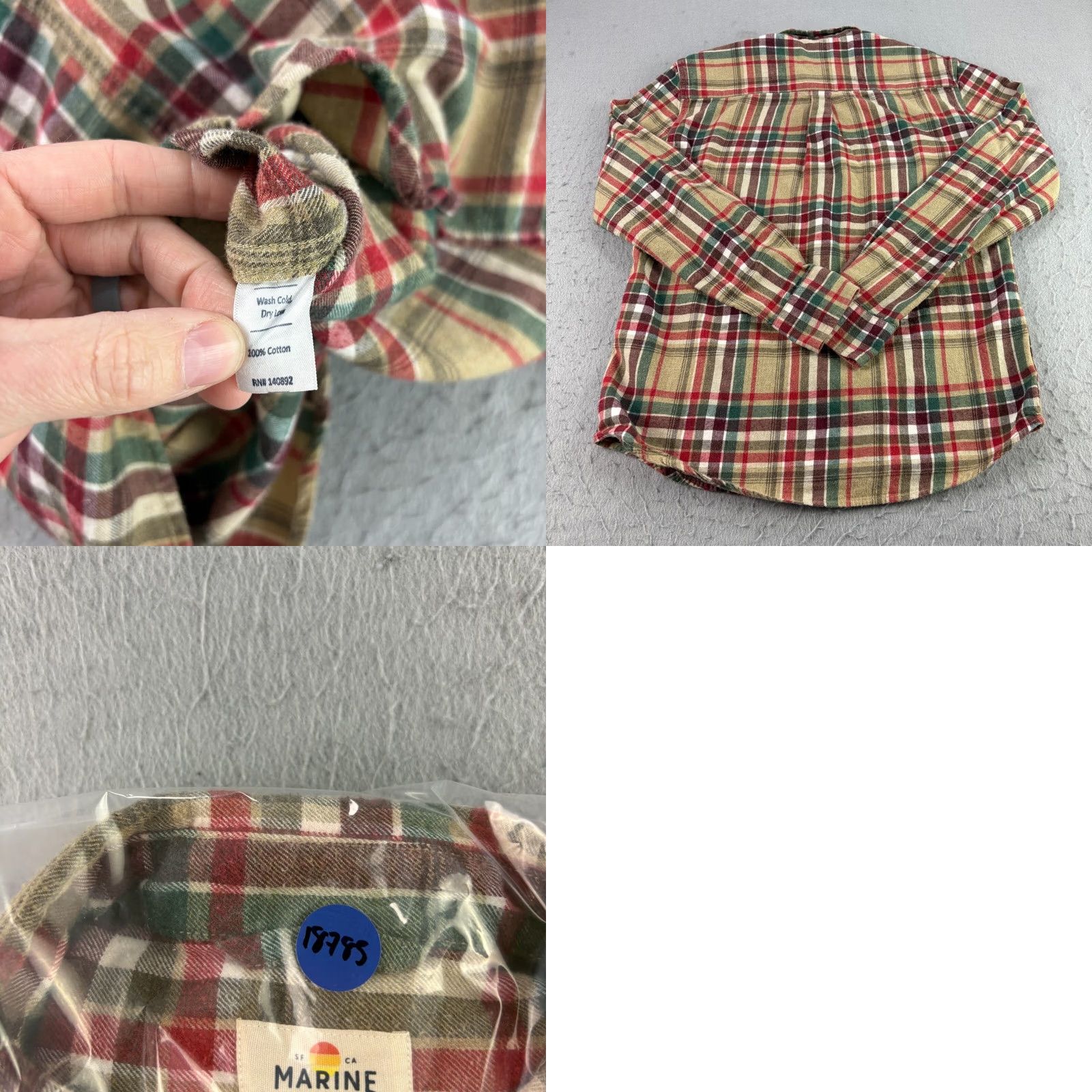 Marine Layer Marine Layer Shirt Mens M Brown Plaid Flannel Button-Up Lightweight Casual Regular Collar Spread Long Sleeve Button-Up Size US M / EU 48-50 / 2 - 8 Thumbnail