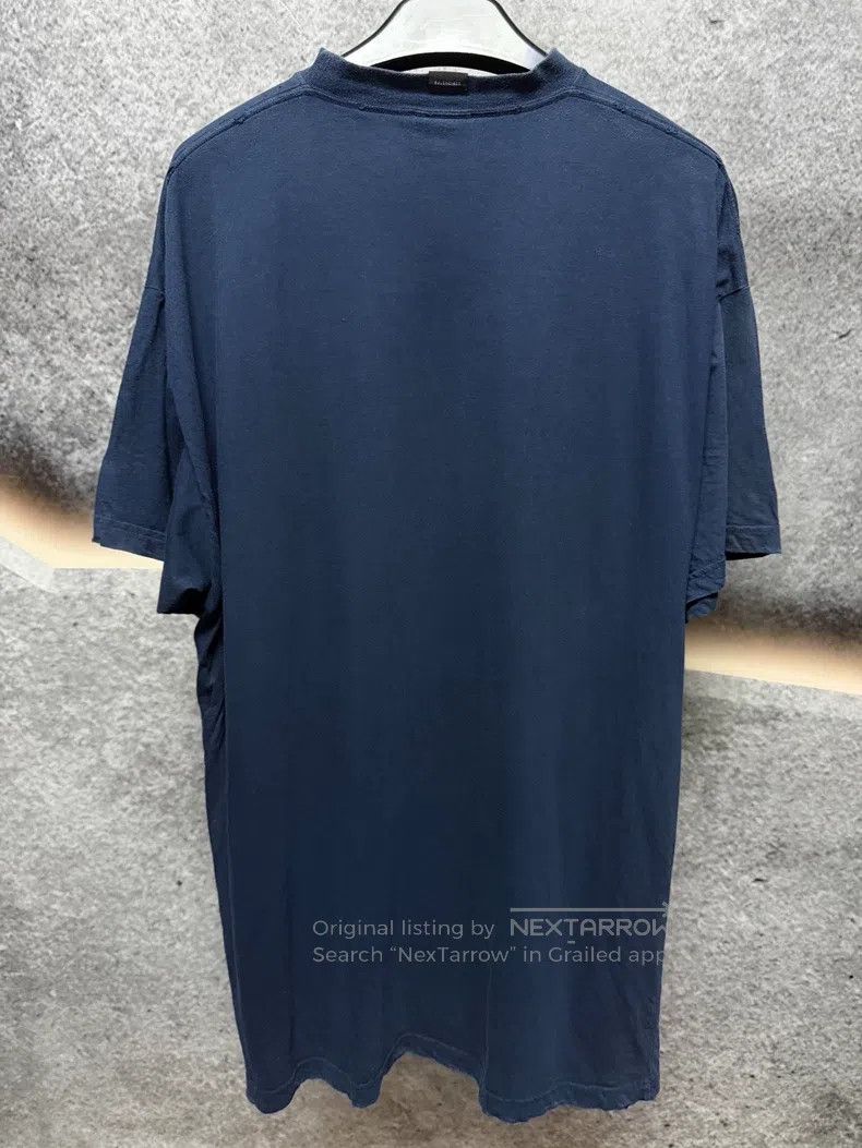 Balenciaga Balenciaga Navy Blue Short Sleeve T-Shirt Size US M / EU 48-50 / 2 - 2 Thumbnail