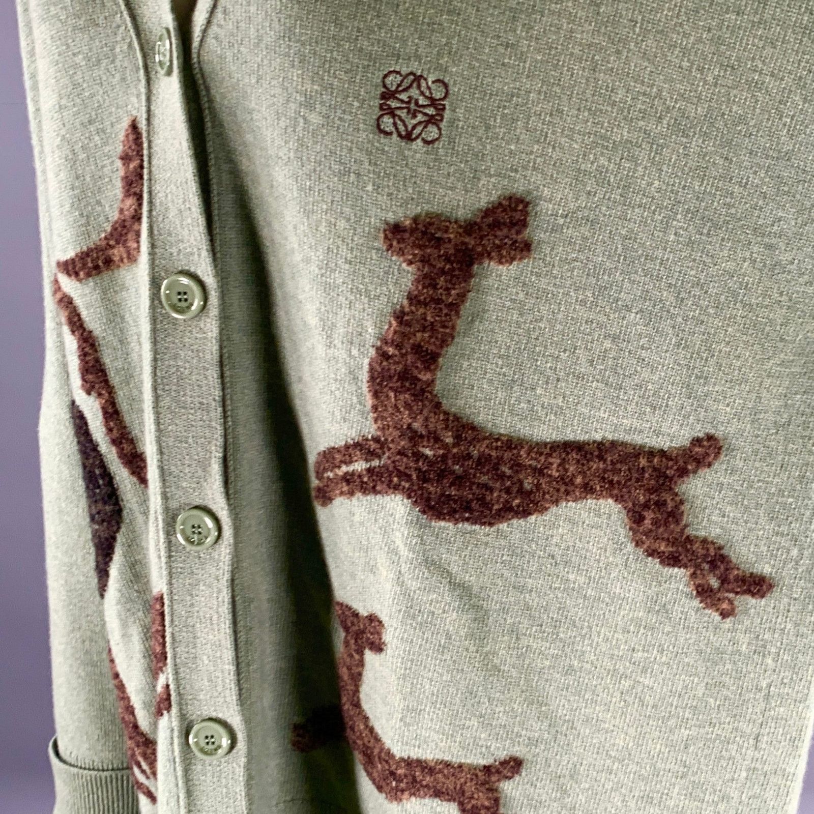 Loewe LOEWE Size M Green Sage Wool Blend Asymmetric Cardigan Size M / US 6-8 / IT 42-44 - 2 Thumbnail
