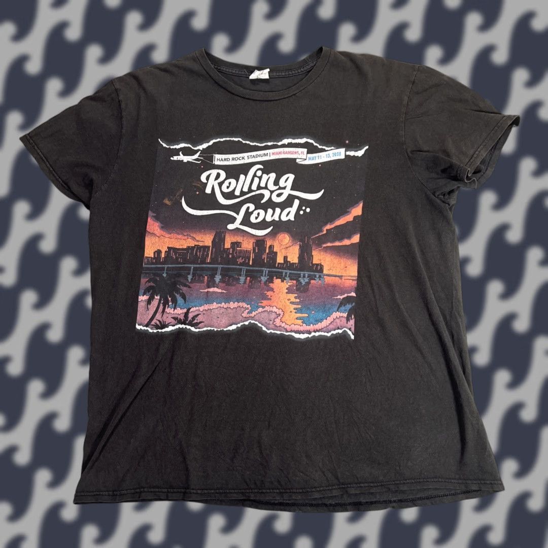 Delta Rolling Loud Shirt 2018 Concert Tour T-Shirt Men's Medium Black Distressed Band Size US M / EU 48-50 / 2 - 1 Thumbnail