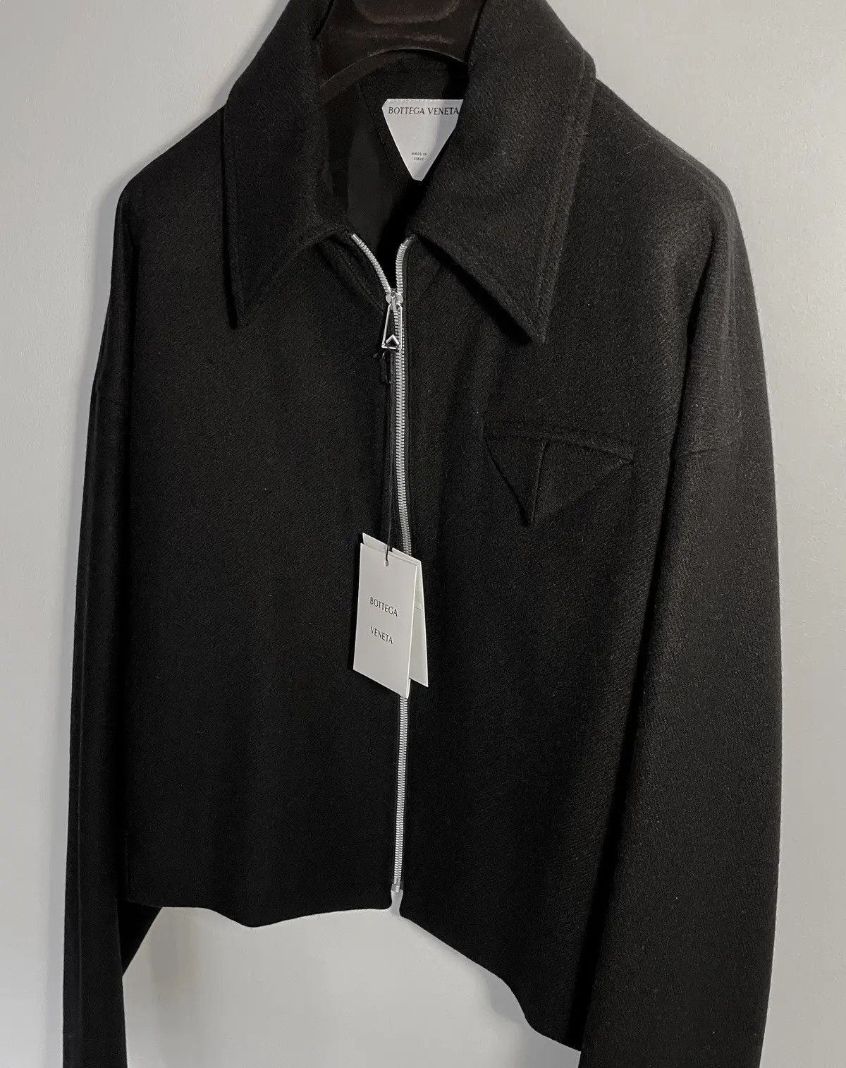 Bottega Veneta Black Crop Wool Jacket Size US M / EU 48-50 / 2 - 1 Thumbnail