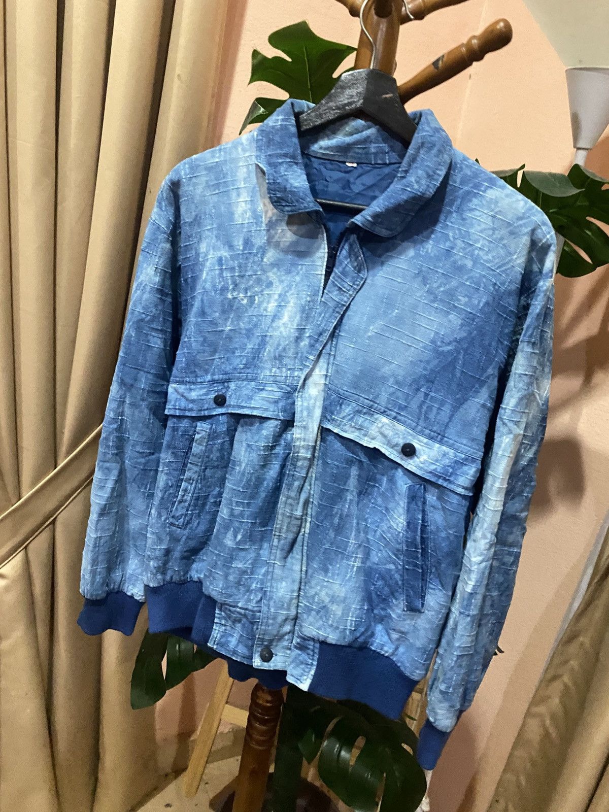 Vintage VINTAGE SKY BLUE BOMBER JACKET Size US M / EU 48-50 / 2 - 2 Thumbnail