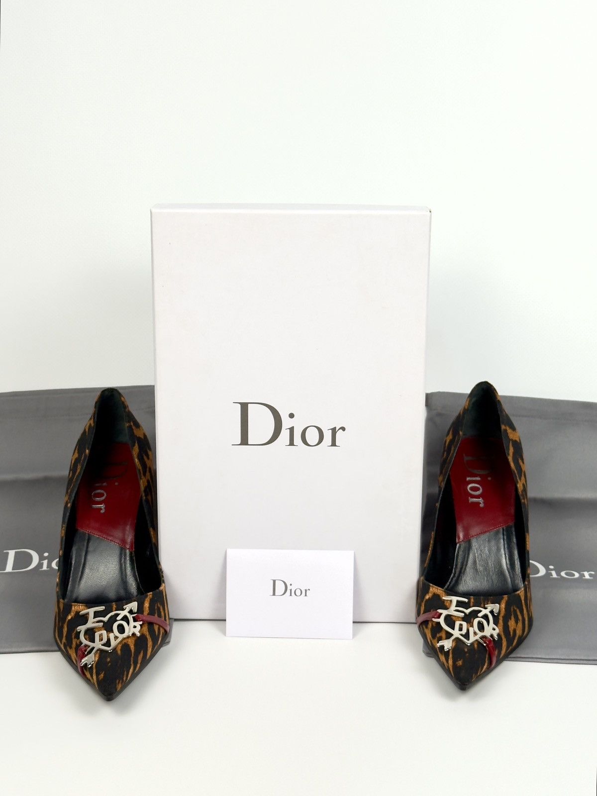 Dior 💖 Dior Iconic F/W 2004 by John Galliano Leopard Heels Pumps Size US 8.5 / IT 38.5 - 23 Thumbnail