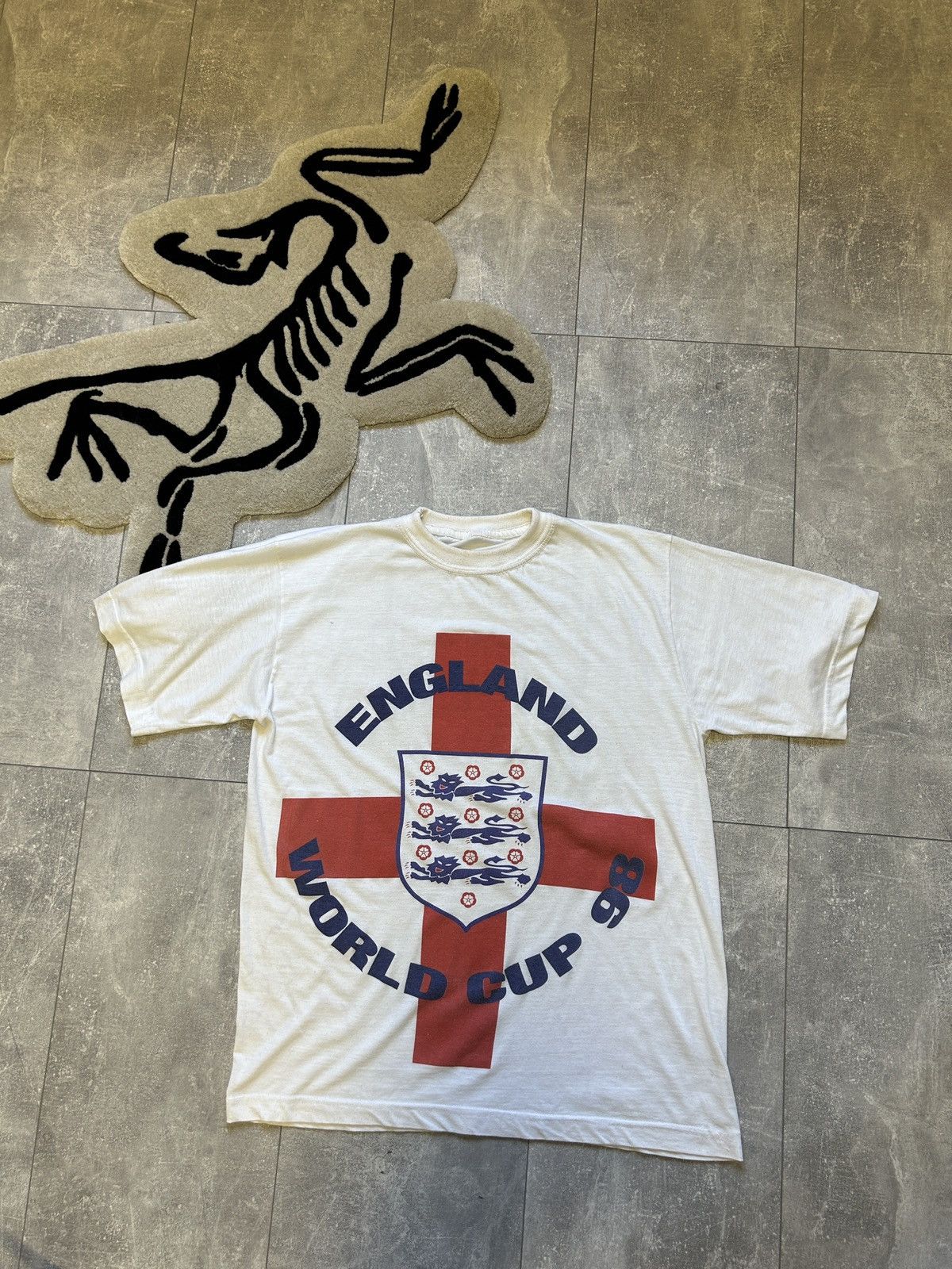 Vintage Mens rare England national team World Cup 98 T Shirt jersey Size US L / EU 52-54 / 3 - 11 Thumbnail
