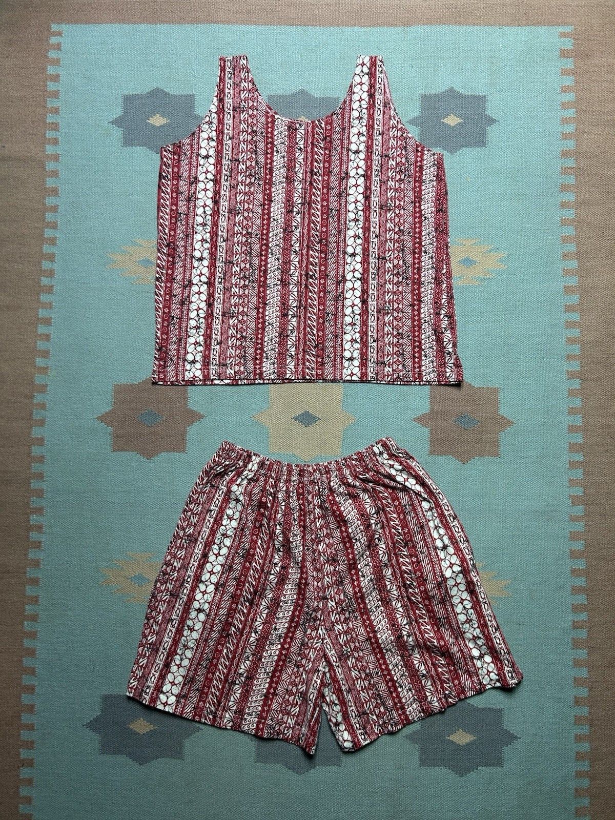 Vintage Vintage 80s tank top & shorts set beach summer abstract L/XL Size US L / EU 52-54 / 3 - 1 Thumbnail