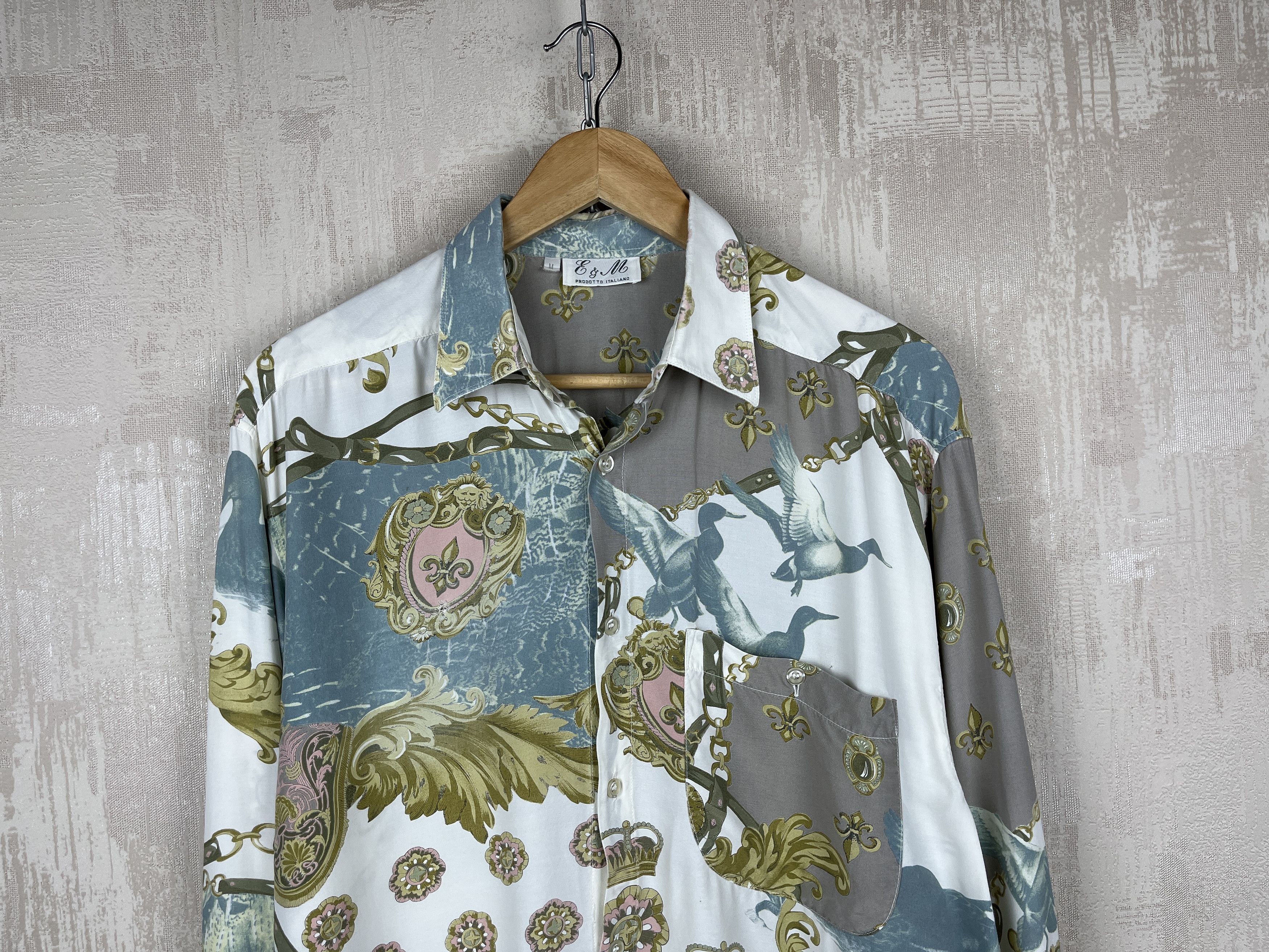 Vintage Vintage E & M 90's Italian Baroque Pattern Long Sleeve Shirt Size US M / EU 48-50 / 2 - 3 Thumbnail
