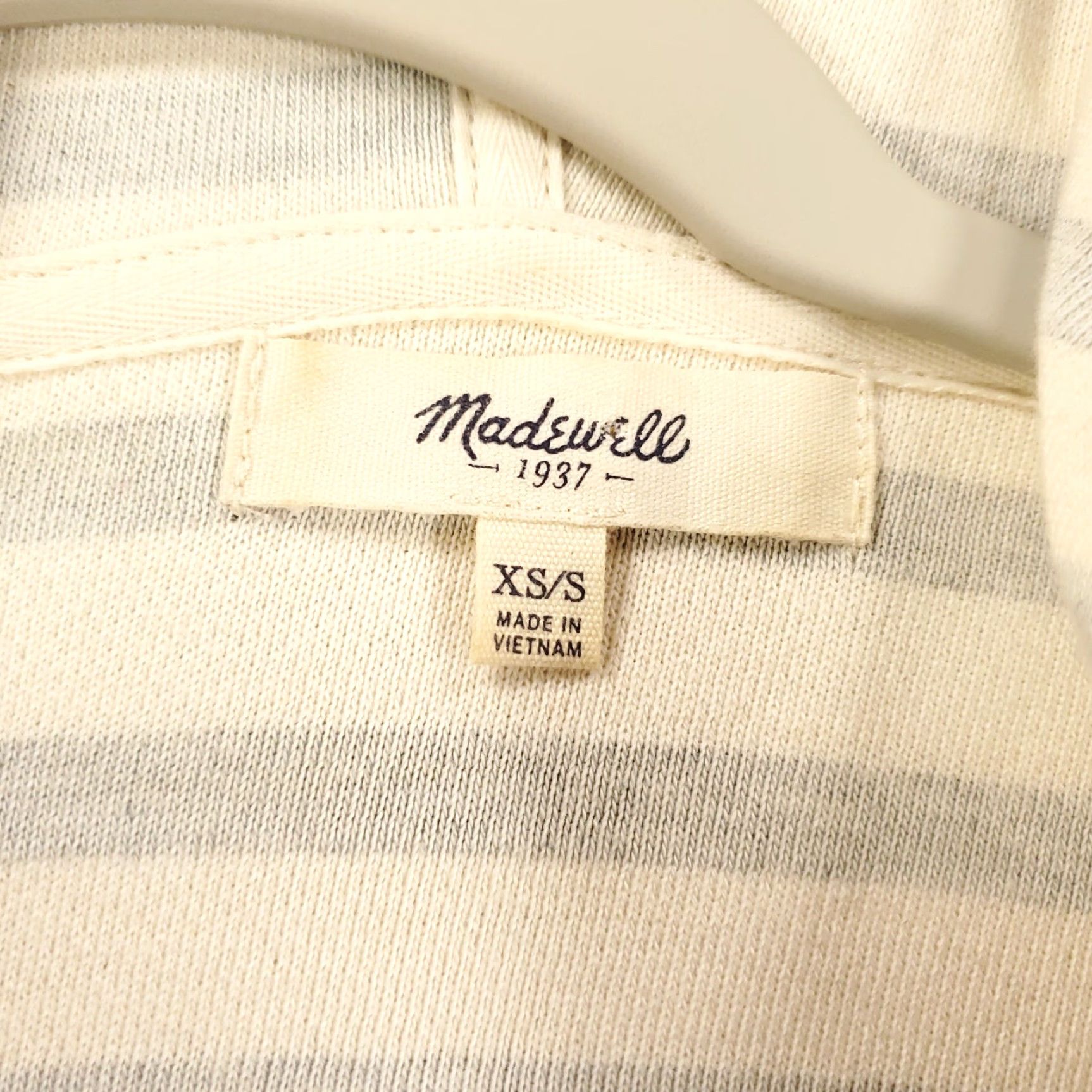 Madewell Madewell Womens Hoodie Sweater Striped Oversized V-Neck Pullover XS Small Multicolor Knit 100% Cotton Casual Womens Size XS / US 0-2 / IT 36-38 - 5 Thumbnail