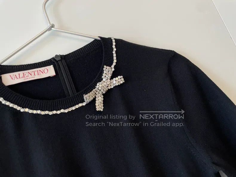 Valentino Valentino Women's rhinestone bow knit top Size S / US 4 / IT 40 - 3 Thumbnail
