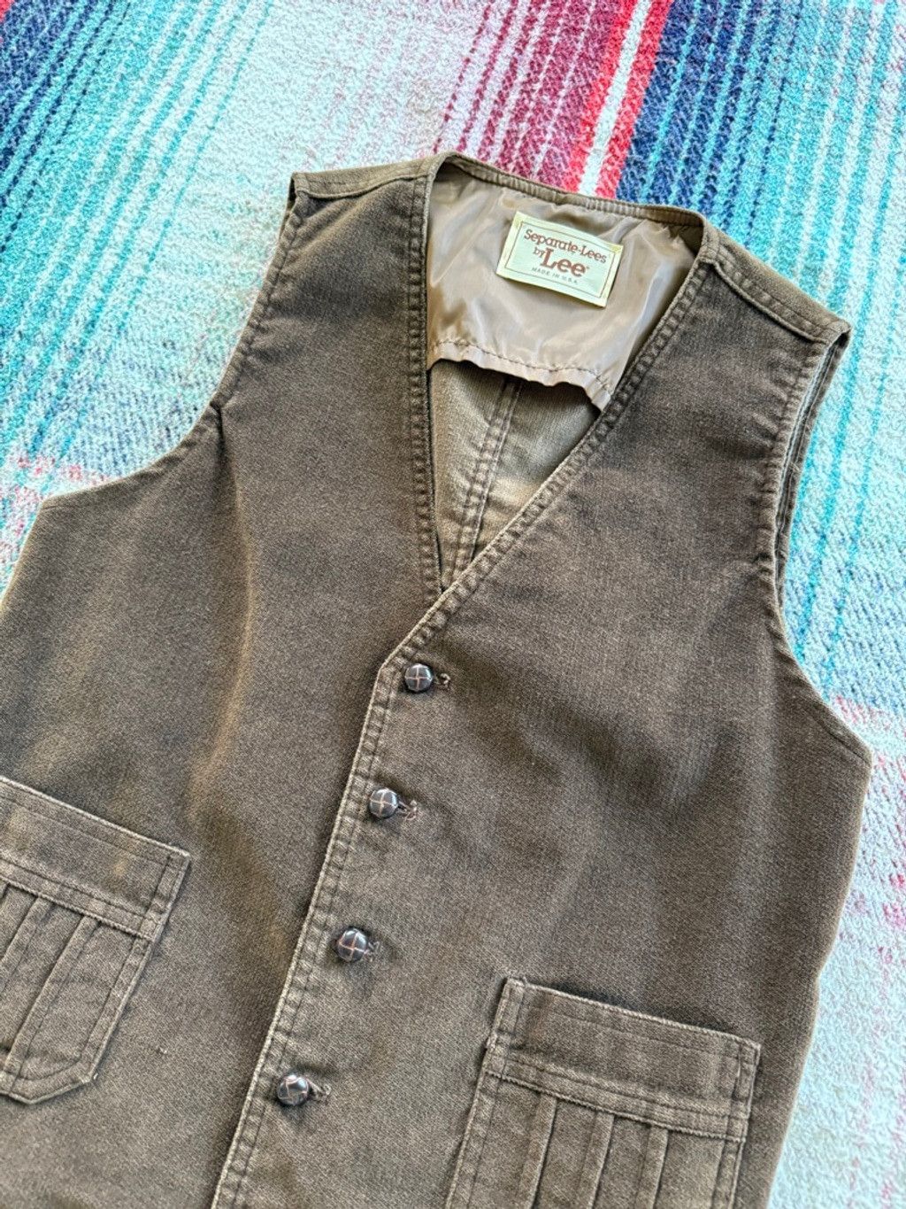Lee 70s Lee Brown Brushed Cotton Vest M Size US M / EU 48-50 / 2 - 2 Thumbnail