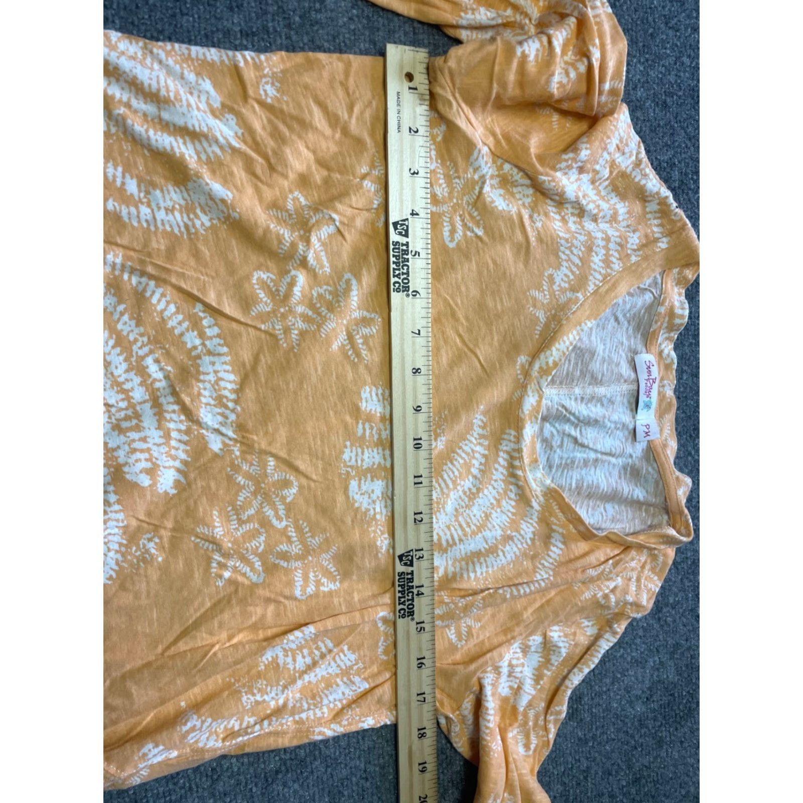 Vintage VINTAGE Sun Bay Top Womens P M Petite Medium Orange Long Sleeve Beach Theme Lightweight Womens Size M / US 6-8 / IT 42-44 - 4 Thumbnail