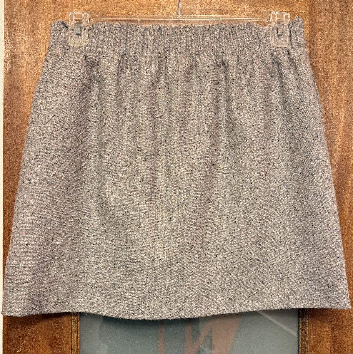 J.Crew J.Crew Grey Wool Sidewalk Elastic Waist ALine Mini Skirt Size 30" / US 8 / IT 44 - 1 Thumbnail