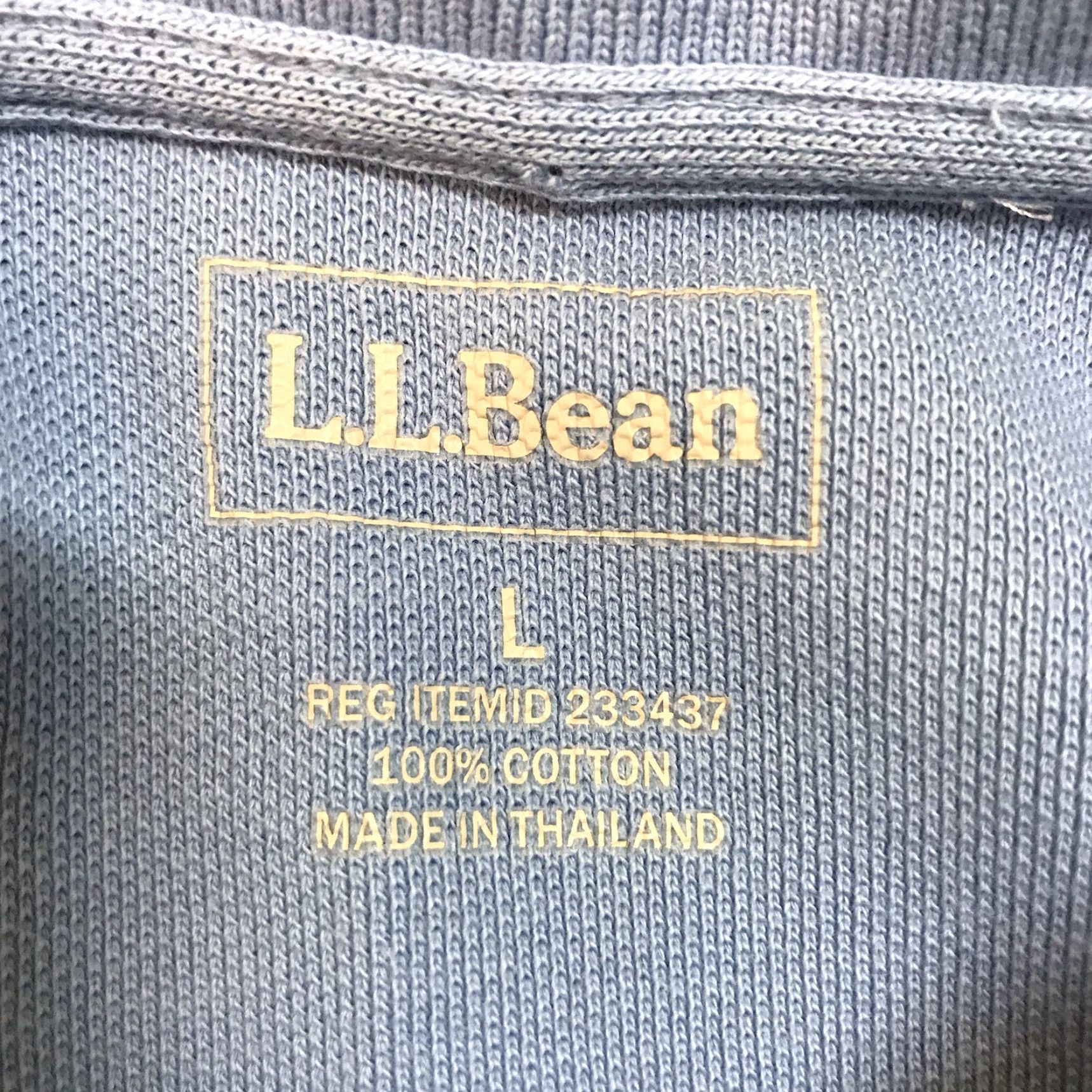 Vintage L.L. Bean Mens Polo Shirt Large Light Blue Short Sleeve Outdoor Sports Size US L / EU 52-54 / 3 - 3 Thumbnail