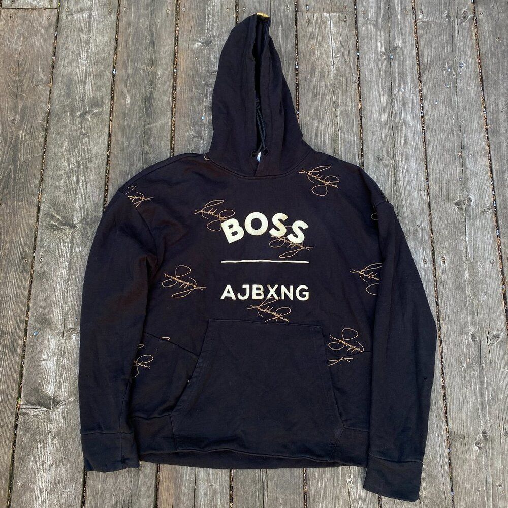 Hugo Boss Men's Black Hugo Boss X Ajbxng Relaxed-fit Hoodie Anthony J Size US L / EU 52-54 / 3 - 2 Thumbnail