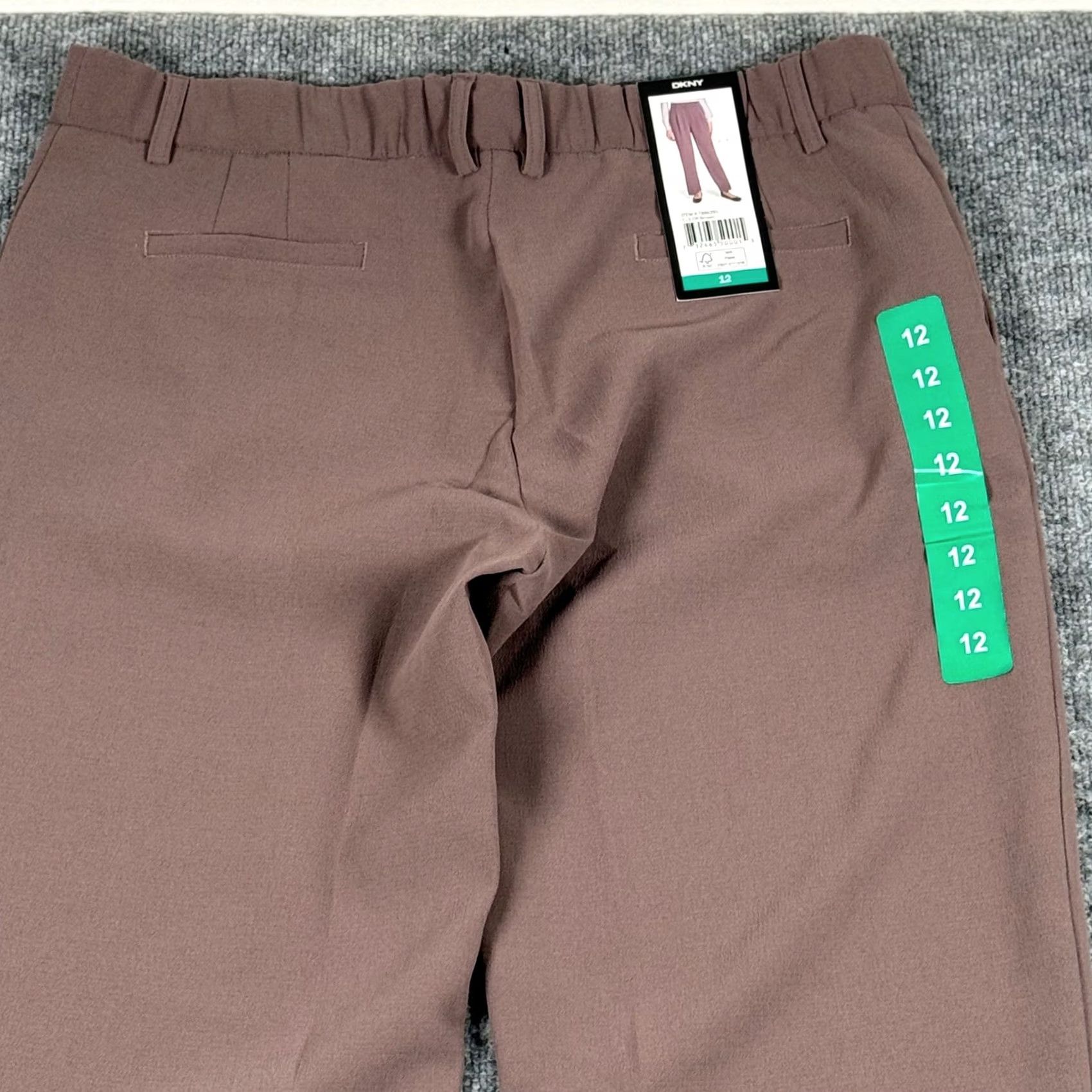 DKNY DKNY Womens 12 Wide Leg Pants Brown Elastic Waist Pleated Front Career Corpcore Dress Pants Women Regular 12 Brown Wide-Leg Workwear Casual Modern Size 34" / US 12 / IT 48 - 5 Thumbnail