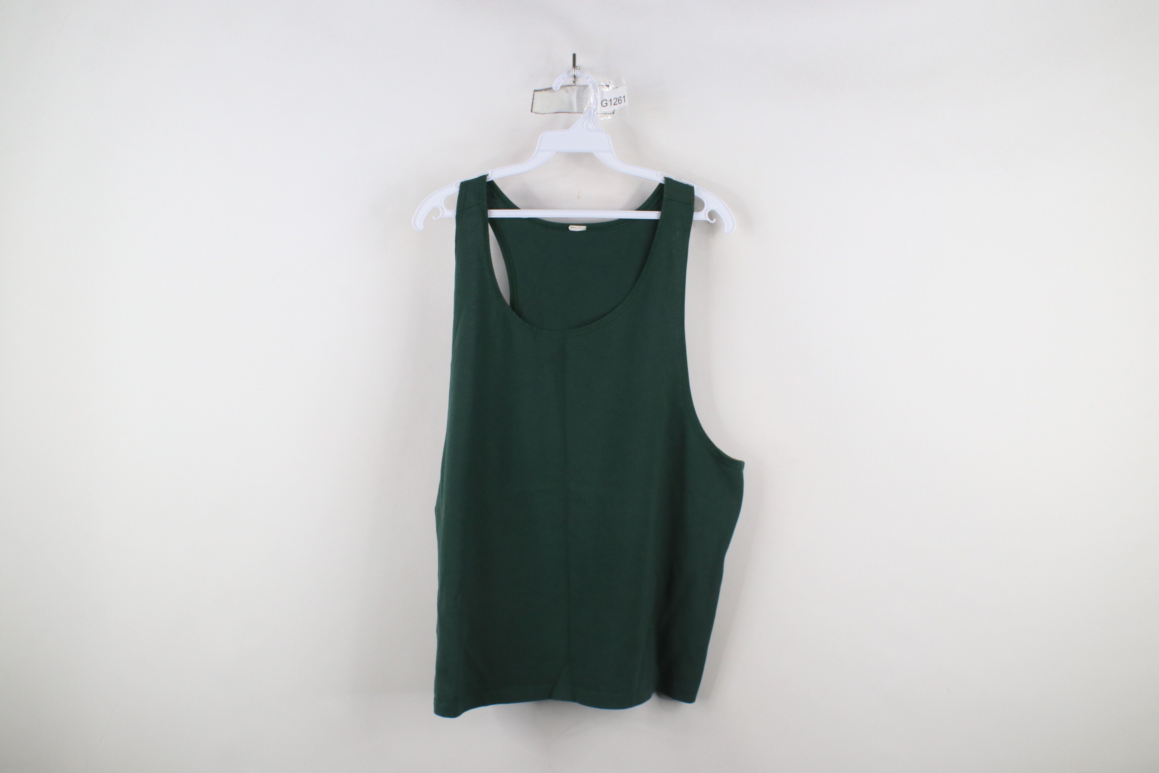 Vintage 90s Streetwear Tank Top T-Shirt Hunter Green USA