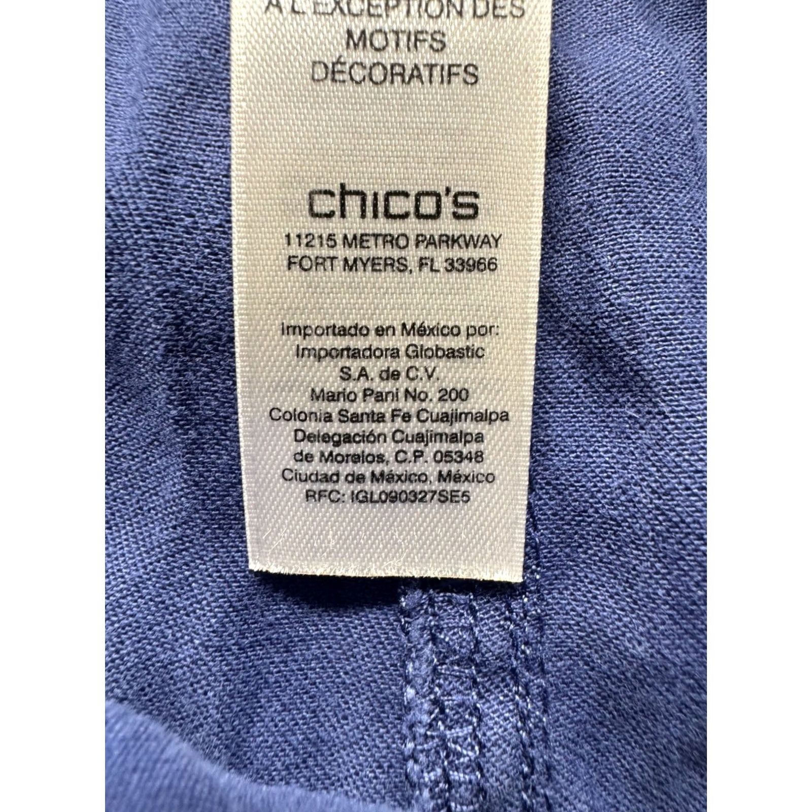 Vintage Chicos Women's Pants Cargo Crop Linen-Blend Pocket 33in Waist 2 Blue Size 26" / US 2 / IT 38 - 6 Thumbnail