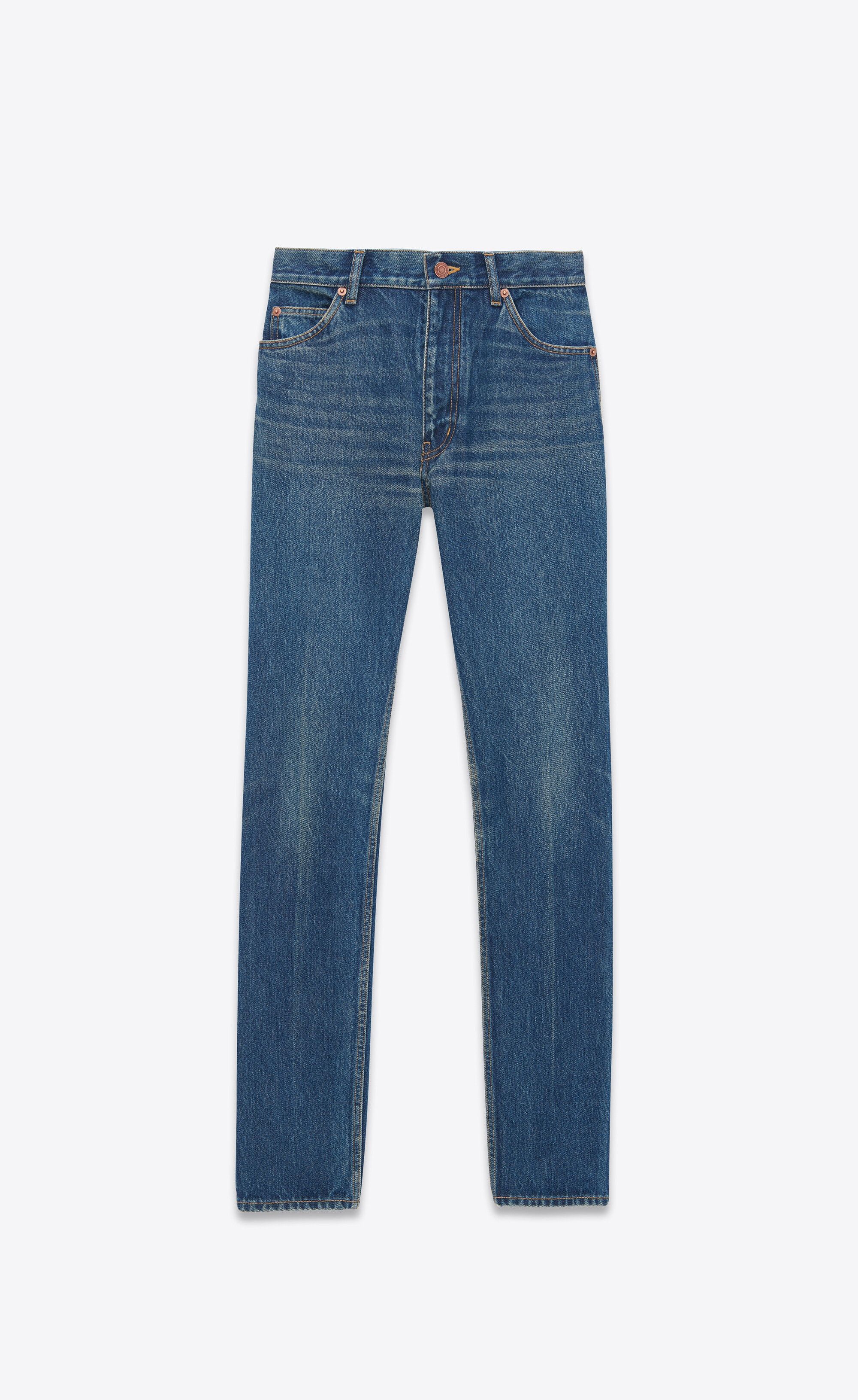 Saint Laurent Paris o1s1wg110125 750948 Cindy Jeans in Beach Denim in Dark Blue Size 31" - 1 Thumbnail