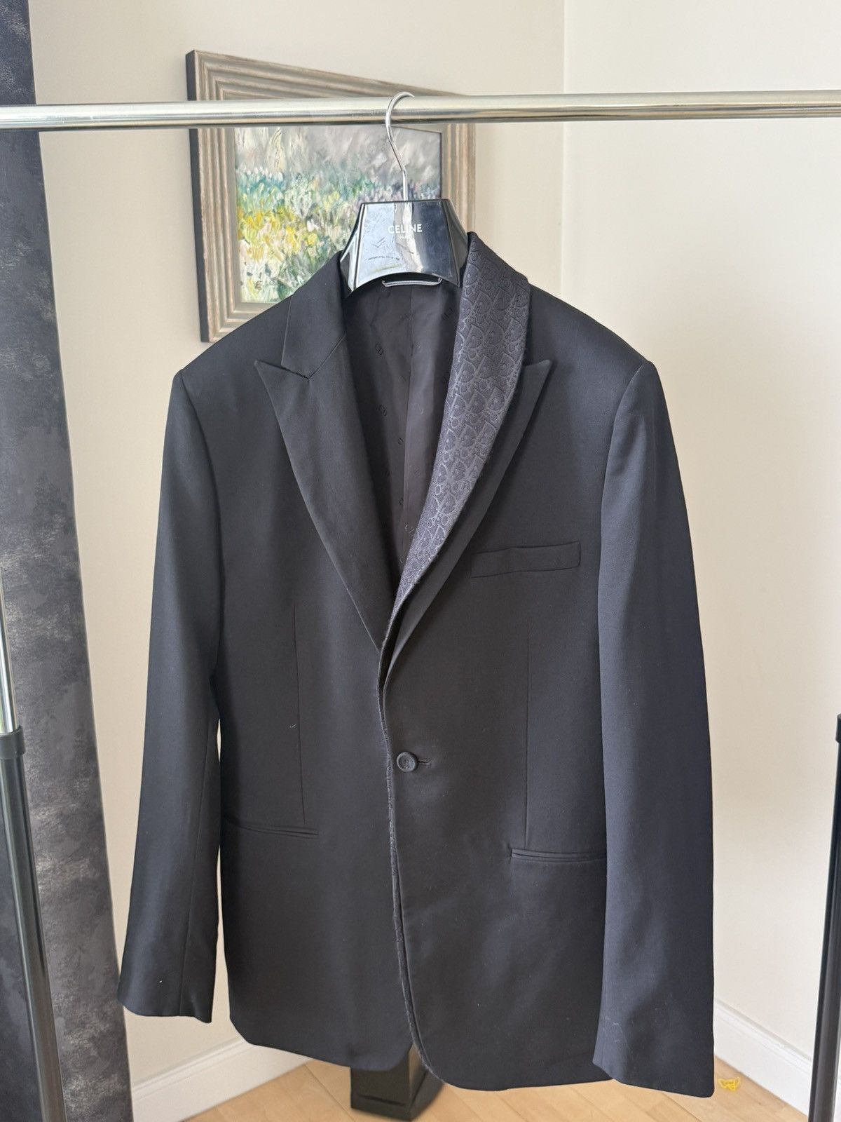 Dior DIOR OBLIQUE SUIT BLACK VIRIGIN WOOL & SILK INTERIOR Size 48L - 6 Thumbnail