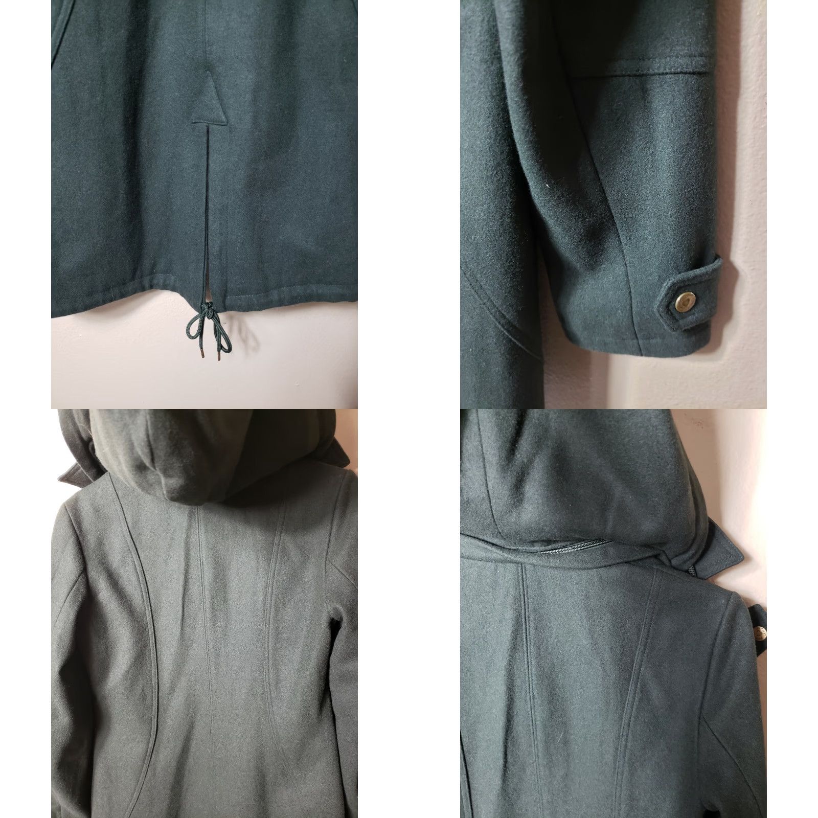 Betsey Johnson Betsey Johnson Black Label Womens |2| Forest Green Wool Coat w/Sherpa Lined Hood Jacket/Coat, Hooded, Lined, Vintage Size XS / US 0-2 / IT 36-38 - 8 Thumbnail