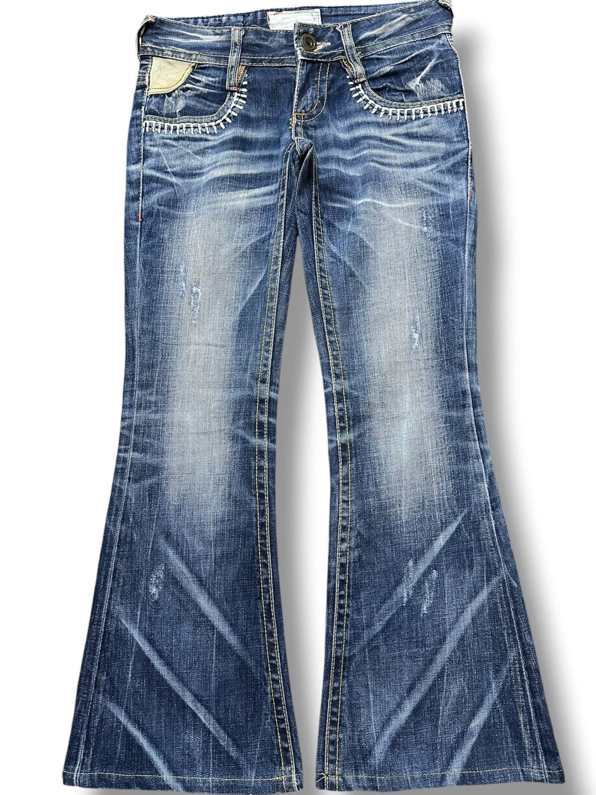 Ed Hardy Vintage Y2K Lolita Flare Whiskers Heavy Stitching Denim Size US 29 - 1 Thumbnail