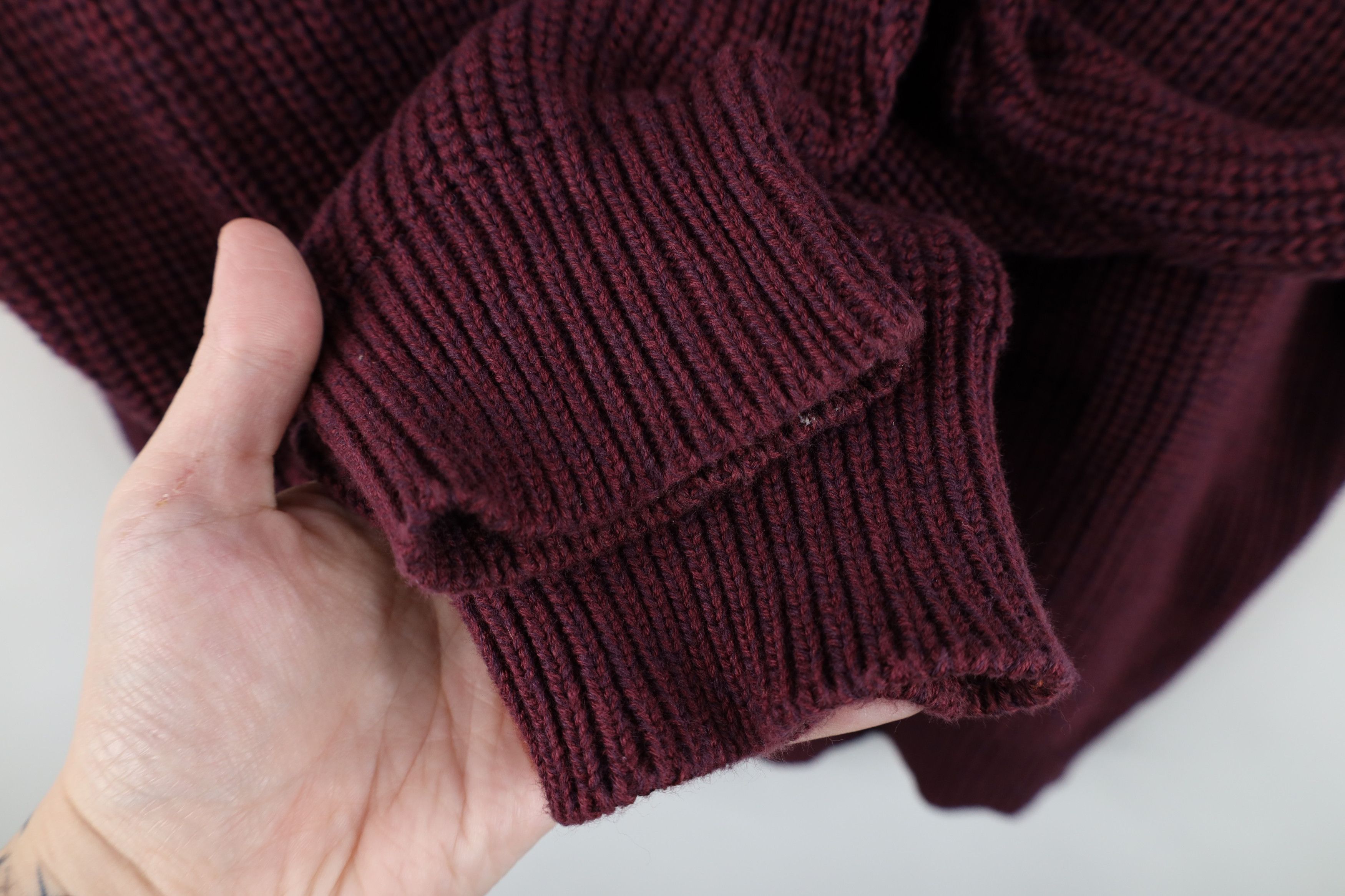 Vintage Vintage 90s Streetwear Cotton Ribbed Knit Henley Sweater Red Size US XL / EU 56 / 4 - 5 Thumbnail