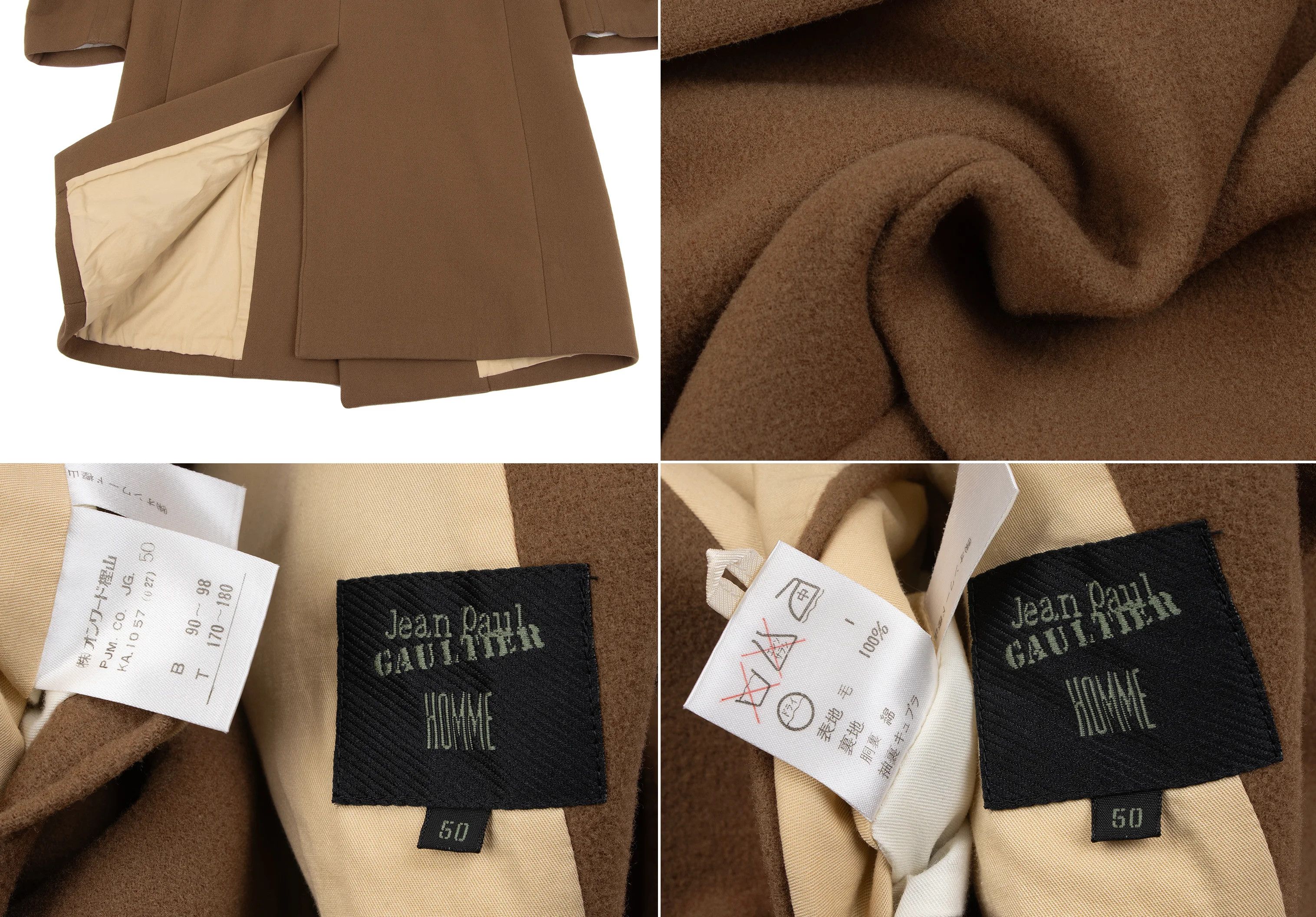 Jean Paul Gaultier Wool Melton Peak Lapel P Coat in Camel Size 50 Size US M / EU 48-50 / 2 - 19 Thumbnail