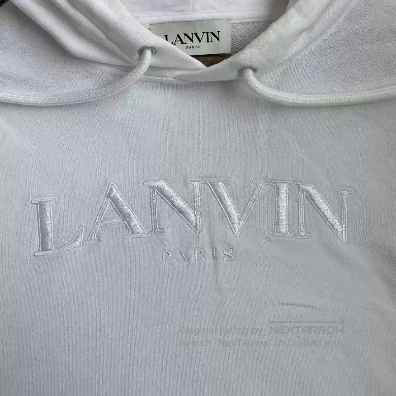 Lanvin white embroidered logo hoodie from lanvin. Size US XL / EU 56 / 4 - 3 Thumbnail