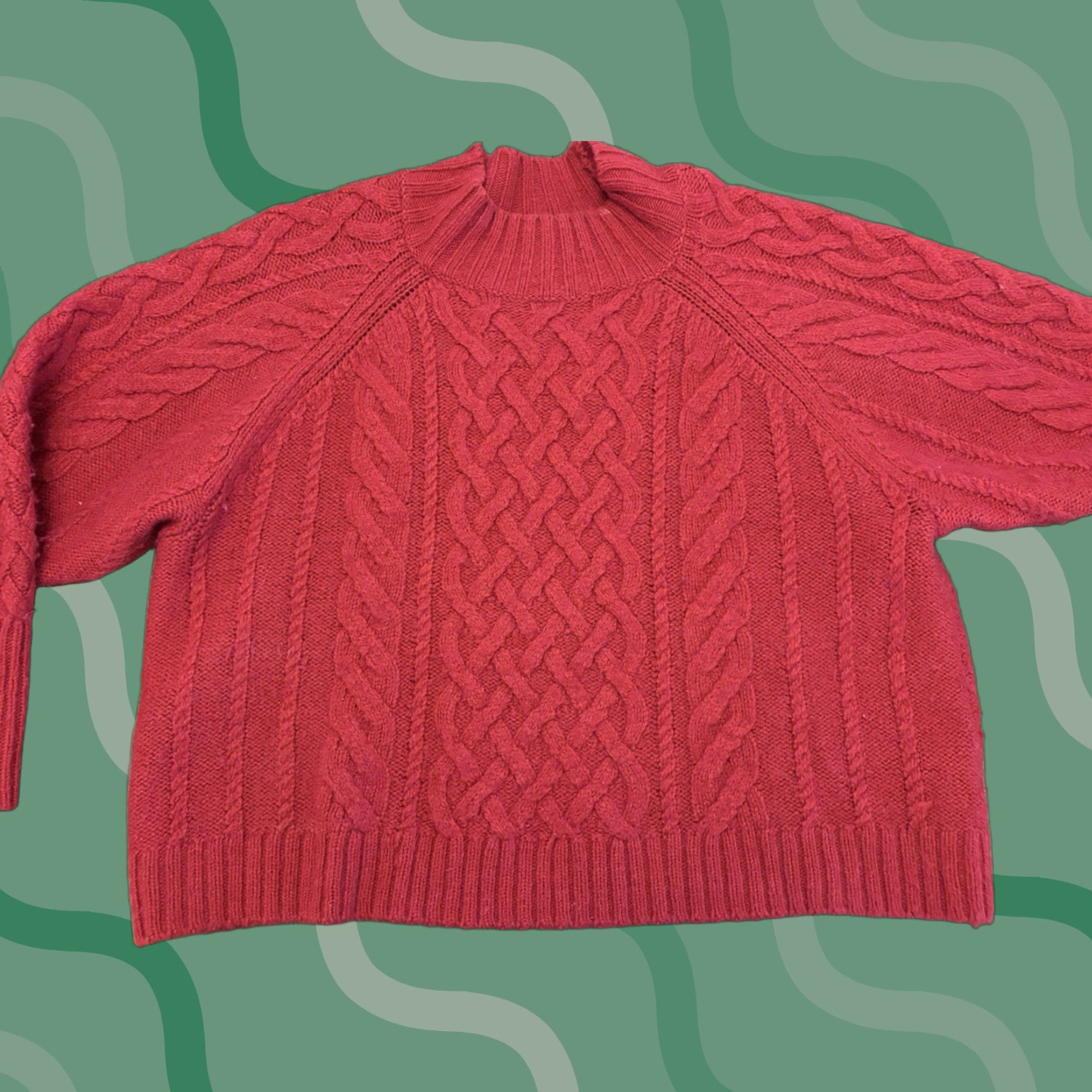 Gap GAP Women's Cable Knit Crewneck Sweater Red XL Pullover Casual Size XL / US 12-14 / IT 48-50 - 1 Thumbnail
