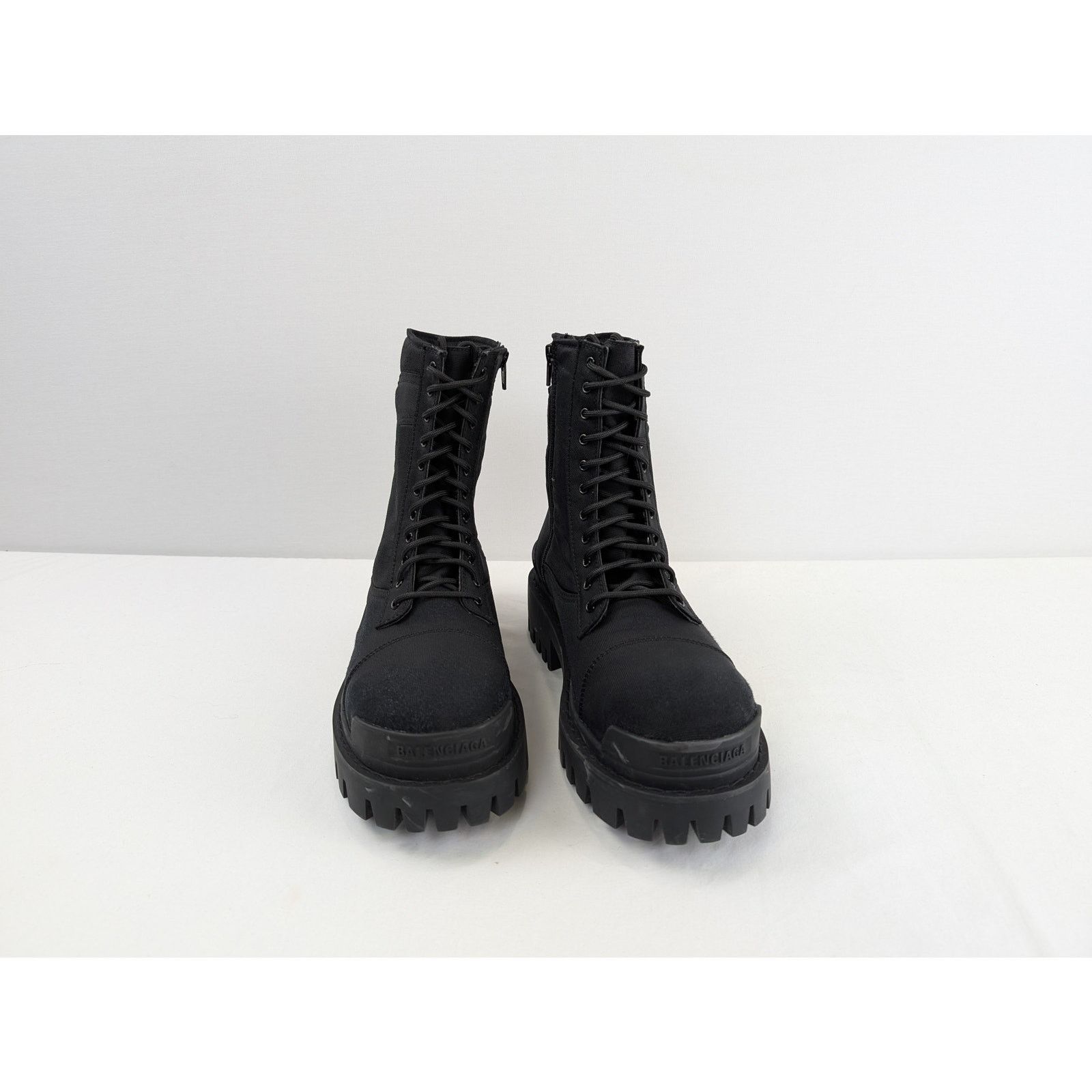 Balenciaga o1rshd1 Nylon Canvas/Used Effect New Combat Strike Boots Size US 12 / EU 45 - 7 Thumbnail