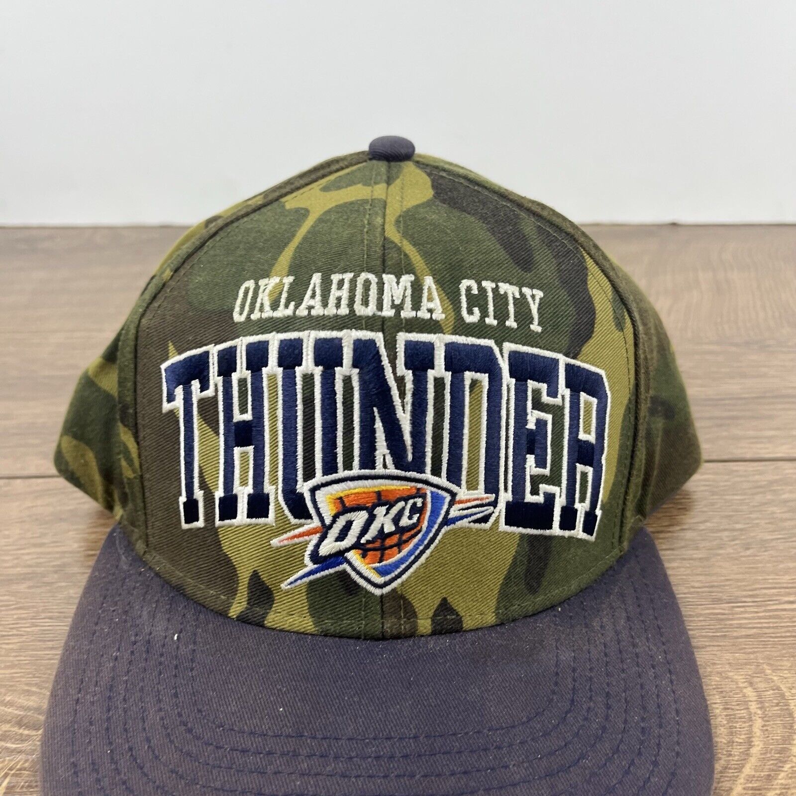 Adidas Oklahoma City Thunder Snapback Hat Camo Green Hat Adjustable Size ONE SIZE - 8 Thumbnail