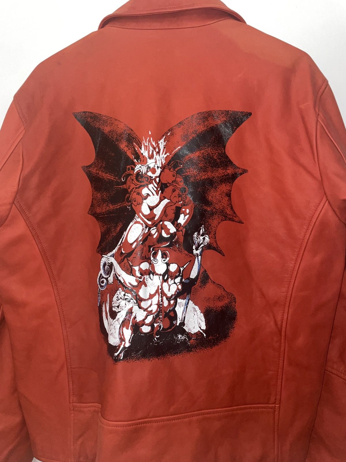 Kid cudi outlet red leather jacket