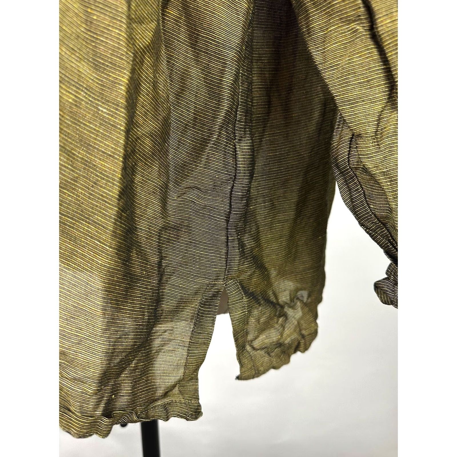 Vintage VINTAGE Ron Leal Blouse Womens M Gold Striped Linen Blend Button 3/4 Sleeve Size M / US 6-8 / IT 42-44 - 6 Thumbnail