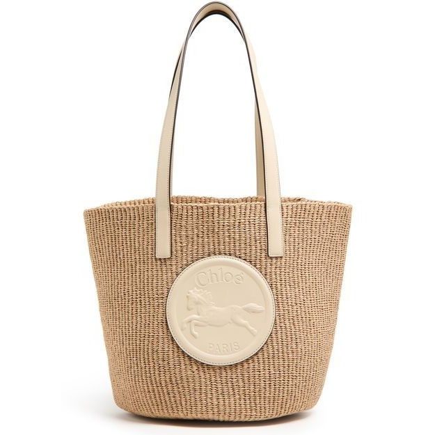 Chloe Chloe Horse Medal Deep Ivory Raffia-Effect Basket Shoulder B Size ONE SIZE - 1 Thumbnail