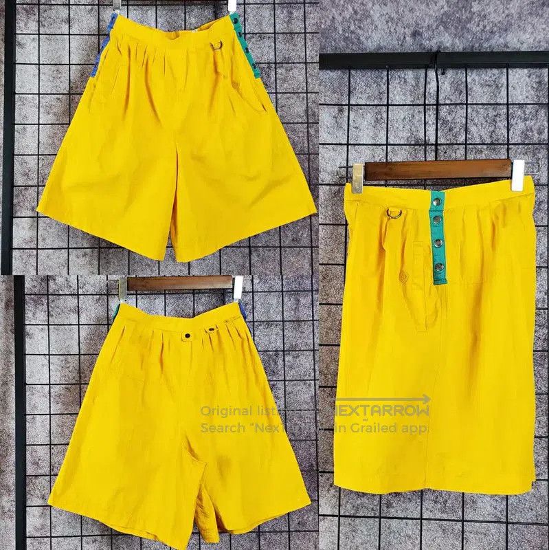 Dior Dior Summer Lemon Yellow Embroidered Cotton Shorts . Size 23" - 1 Thumbnail