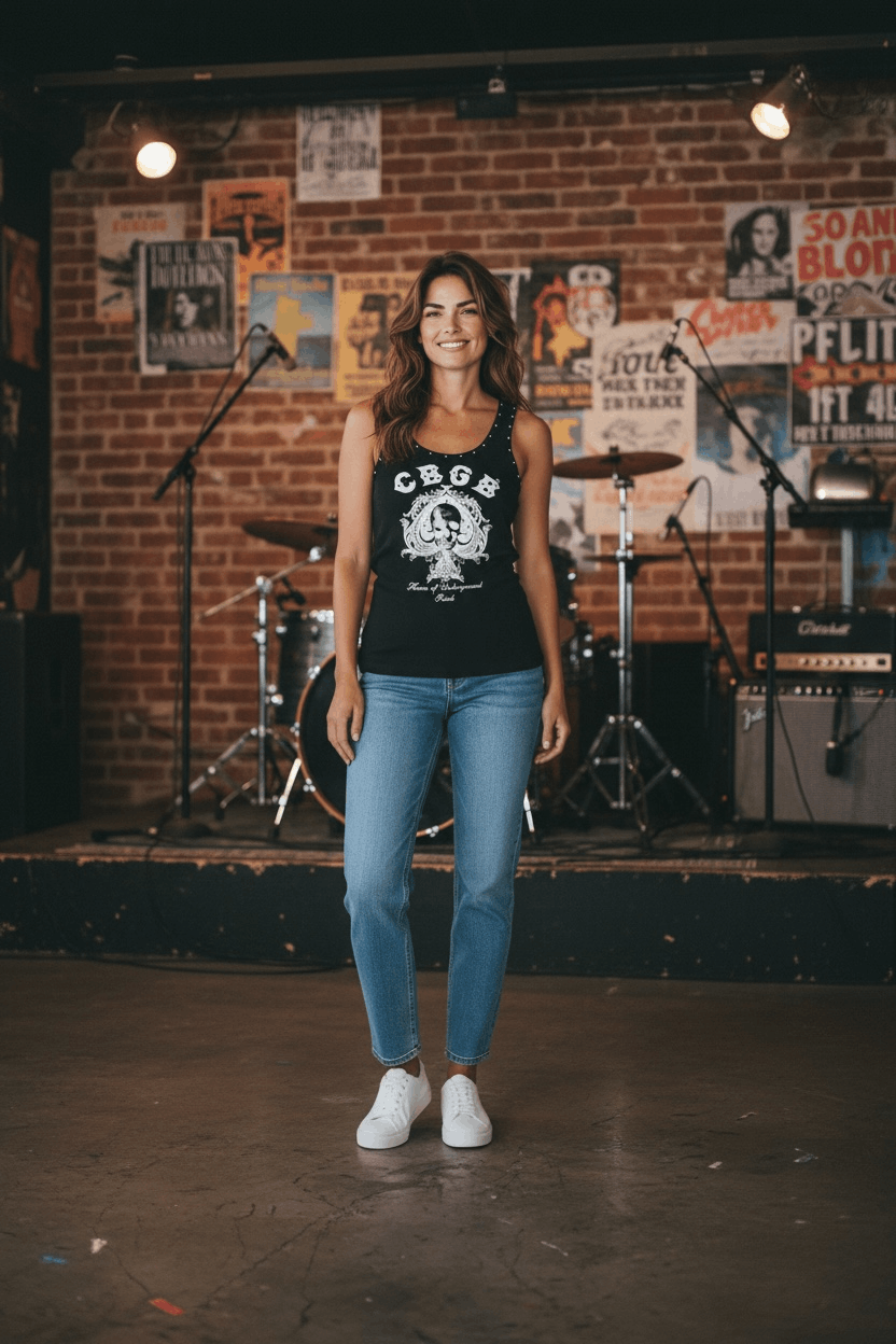 Rockstar Games 💀Vintage CBGB OMFUG HOME OF UNDERGROUND ROCK Skull Tank Top Size M / US 6-8 / IT 42-44 - 1 Thumbnail