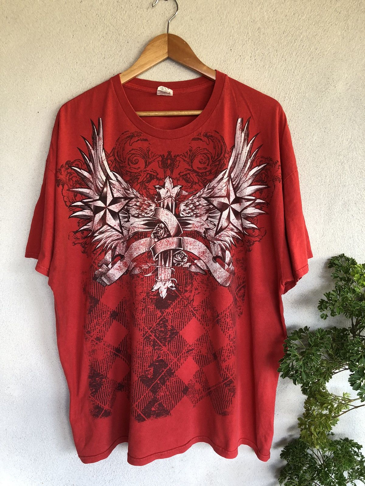 Affliction × Japanese Brand × Vintage Vintage Crazy Y2K Affliction Style Tshirt Size US XXL / EU 58 / 5 - 1 Thumbnail
