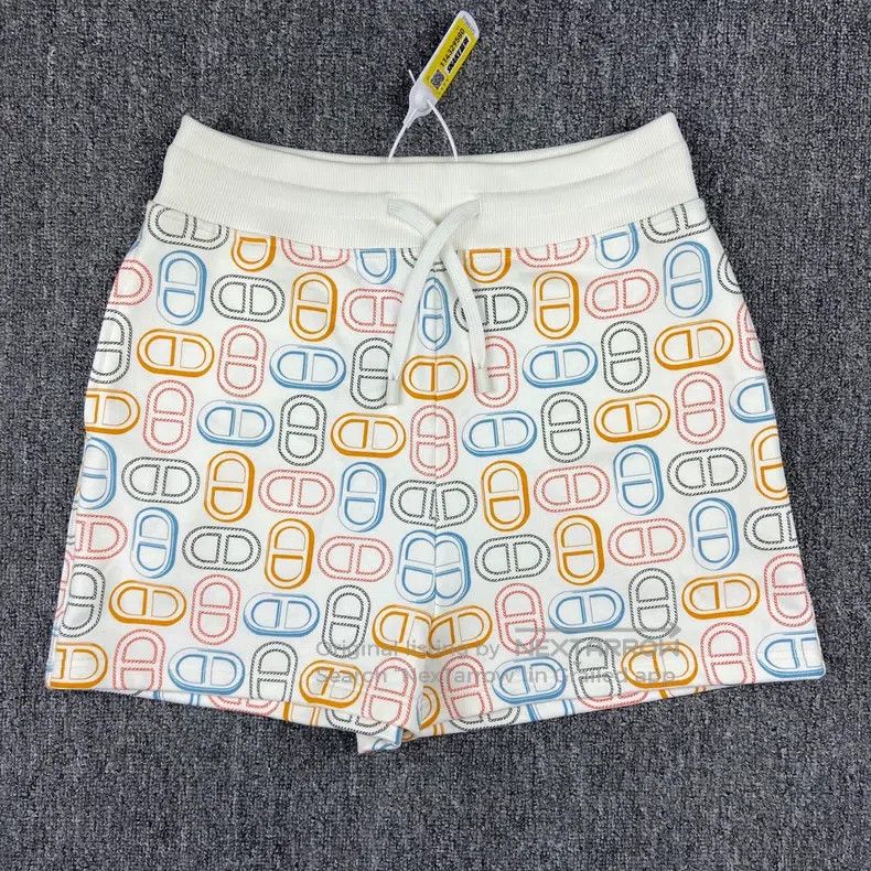 Hermes White Colorful Pig Nose Shorts