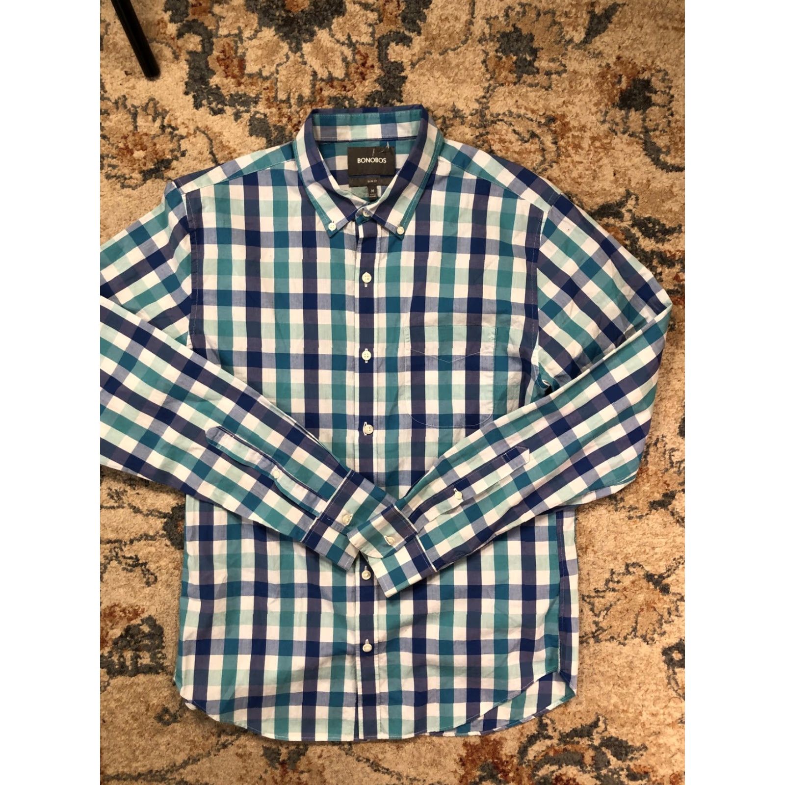 Bonobos Bonobos Shirt Mens M Blue Check Slim Fit Button Down Long Sleeve Casual Size US M / EU 48-50 / 2 - 2 Thumbnail