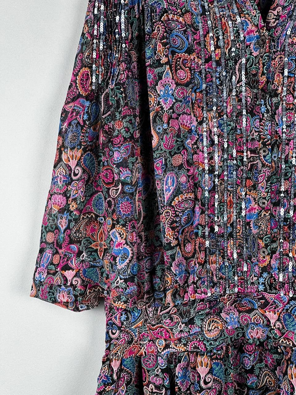 Zadig & Voltaire Zadig Voltaire Luxury Floral Midi Dress Silk Blend Size M / US 6-8 / IT 42-44 - 7 Thumbnail