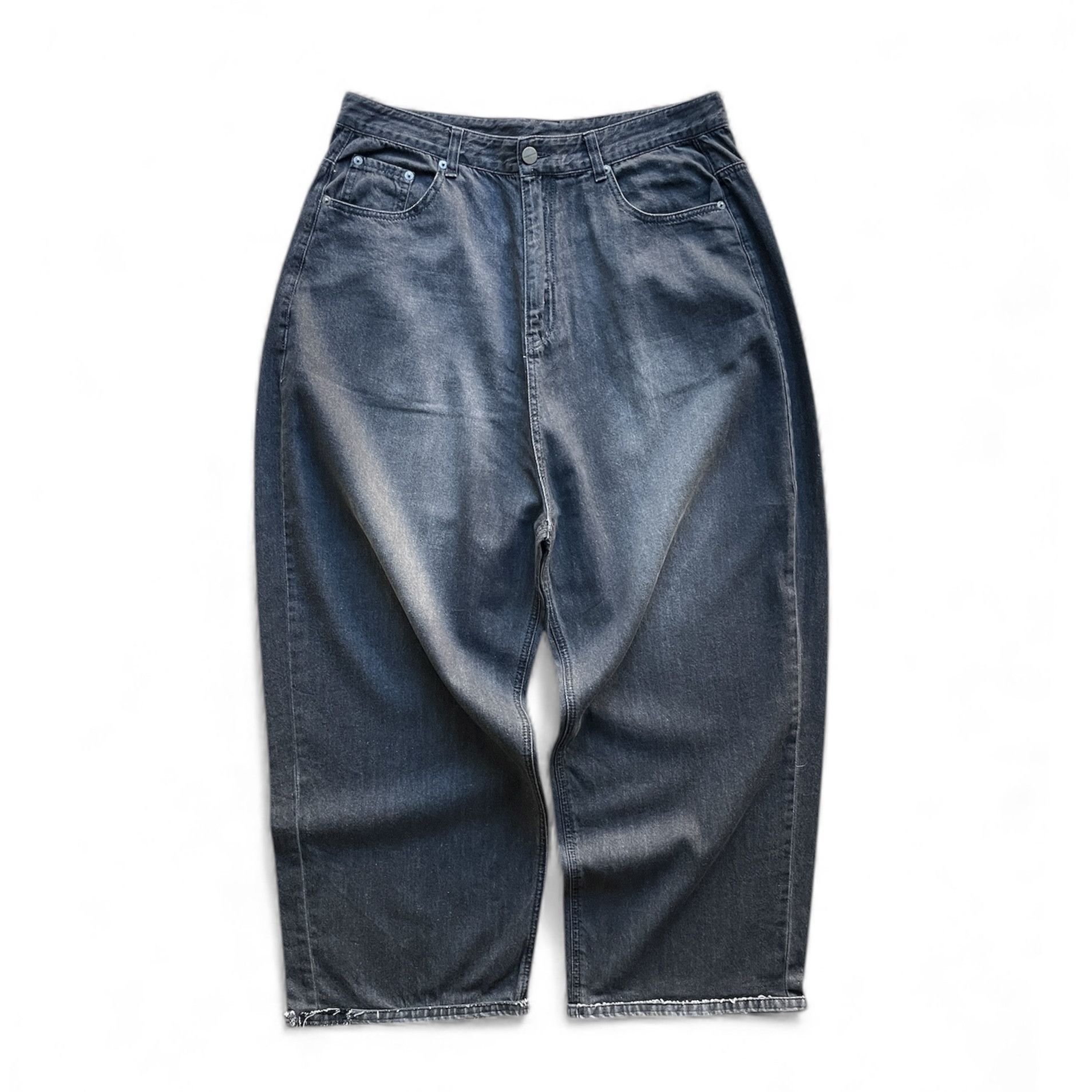 Japanese Brand Baggy skater hiphop linen like washed denim jeans Size US 34 / EU 50 - 1 Thumbnail
