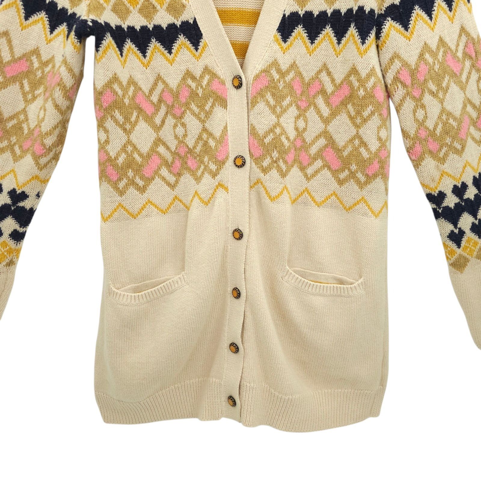 Anthropologie Fiets Voor 2 Anthropologie Fair Isle Knit Cardigan Sweater S Size S / US 4 / IT 40 - 10 Thumbnail