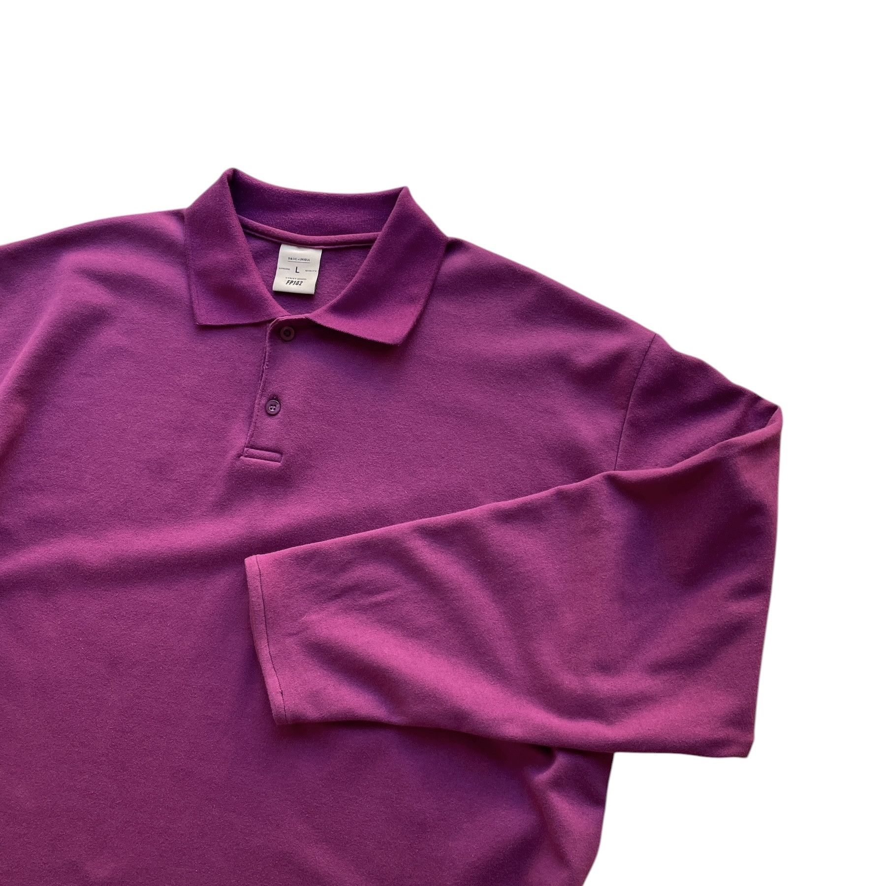 Japanese Brand Premium oversized cotton polo collar longsleeve t-shirt Size US L / EU 52-54 / 3 - 5 Thumbnail