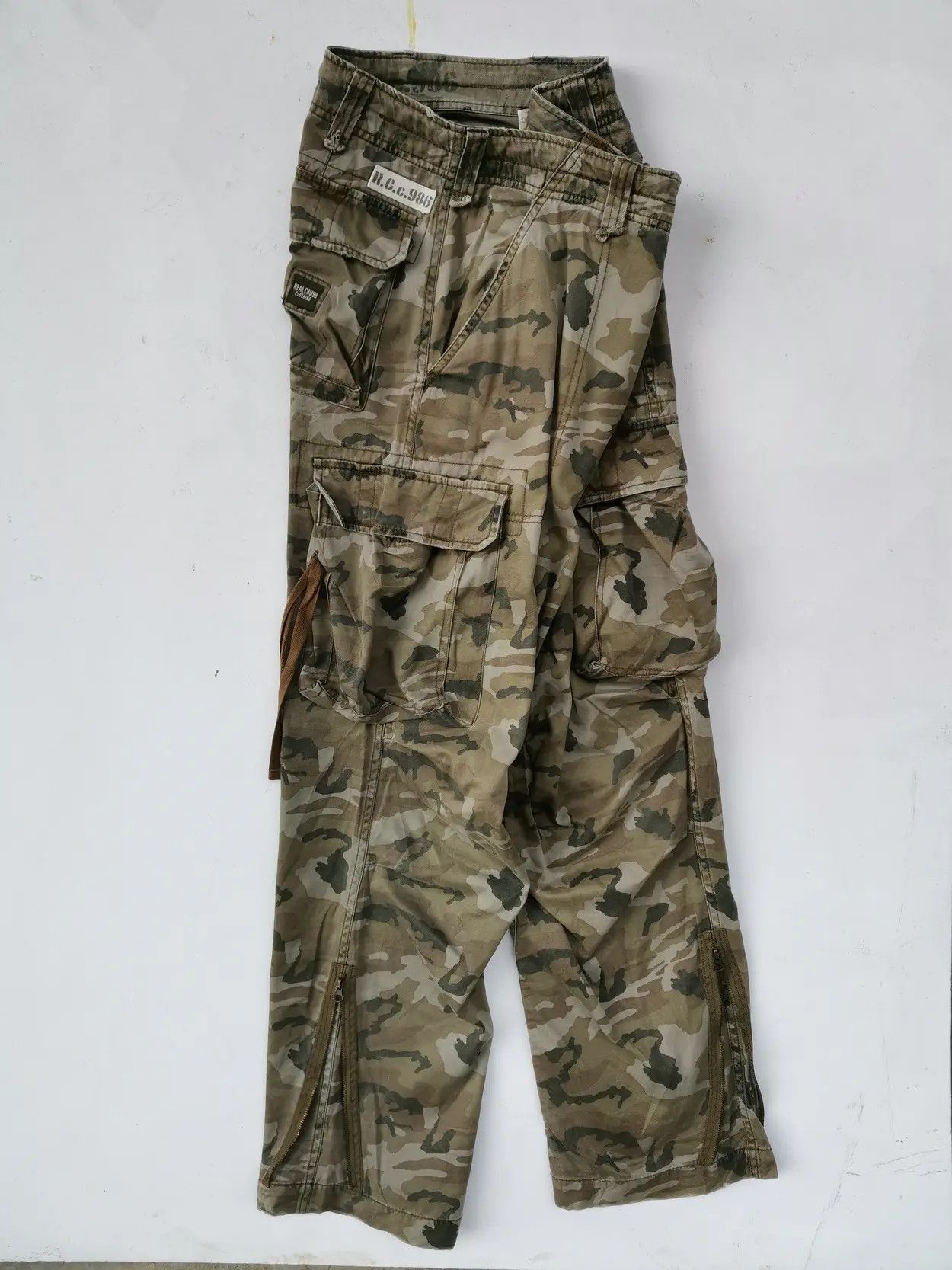 Japanese Brand Real Crush Tactical Cargo Multipocket Pants Size US 32 / EU 48 - 10 Thumbnail