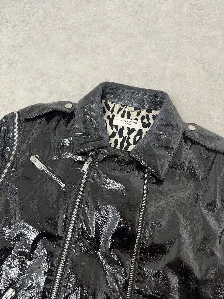 Saint Laurent Paris AW2015 Saint Laurent Black Patent Leather Multi Zip Jacket by Hedi Slimane Size US S / EU 44-46 / 1 - 14 Thumbnail