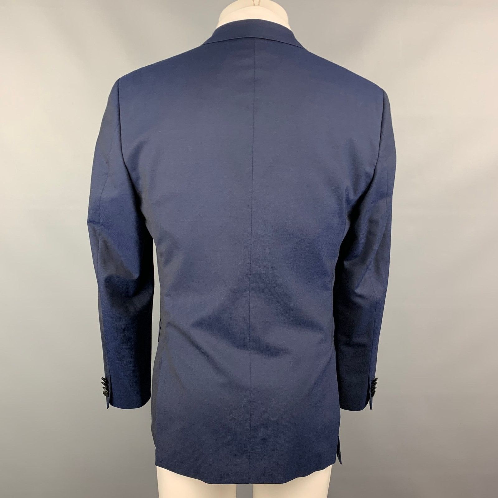 Theory Size 40 Regular Navy & Black Wool Notch Lapel Sport Coat Size 40R - 4 Thumbnail