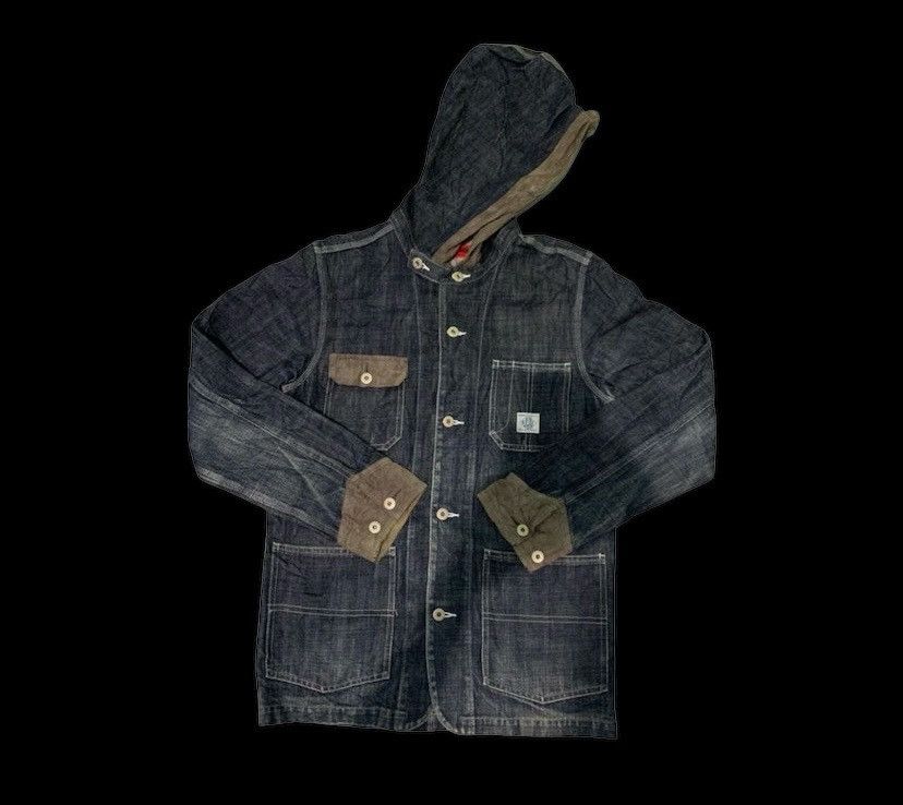 Japanese Brand × Vintage Vintage Optymystic Hooded Denim Jacket Size US M / EU 48-50 / 2 - 1 Thumbnail