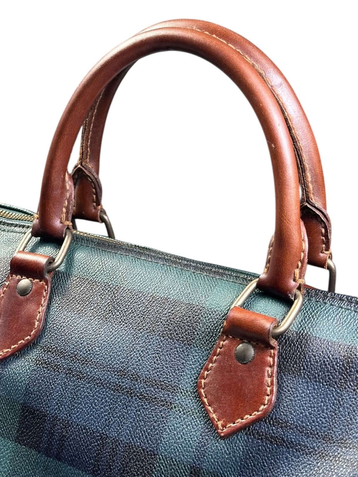 Polo Ralph Lauren 1990s POLO RALPH LAUREN TARTAN PLAID LEATHER DUFFLE BAG Size ONE SIZE - 7 Thumbnail