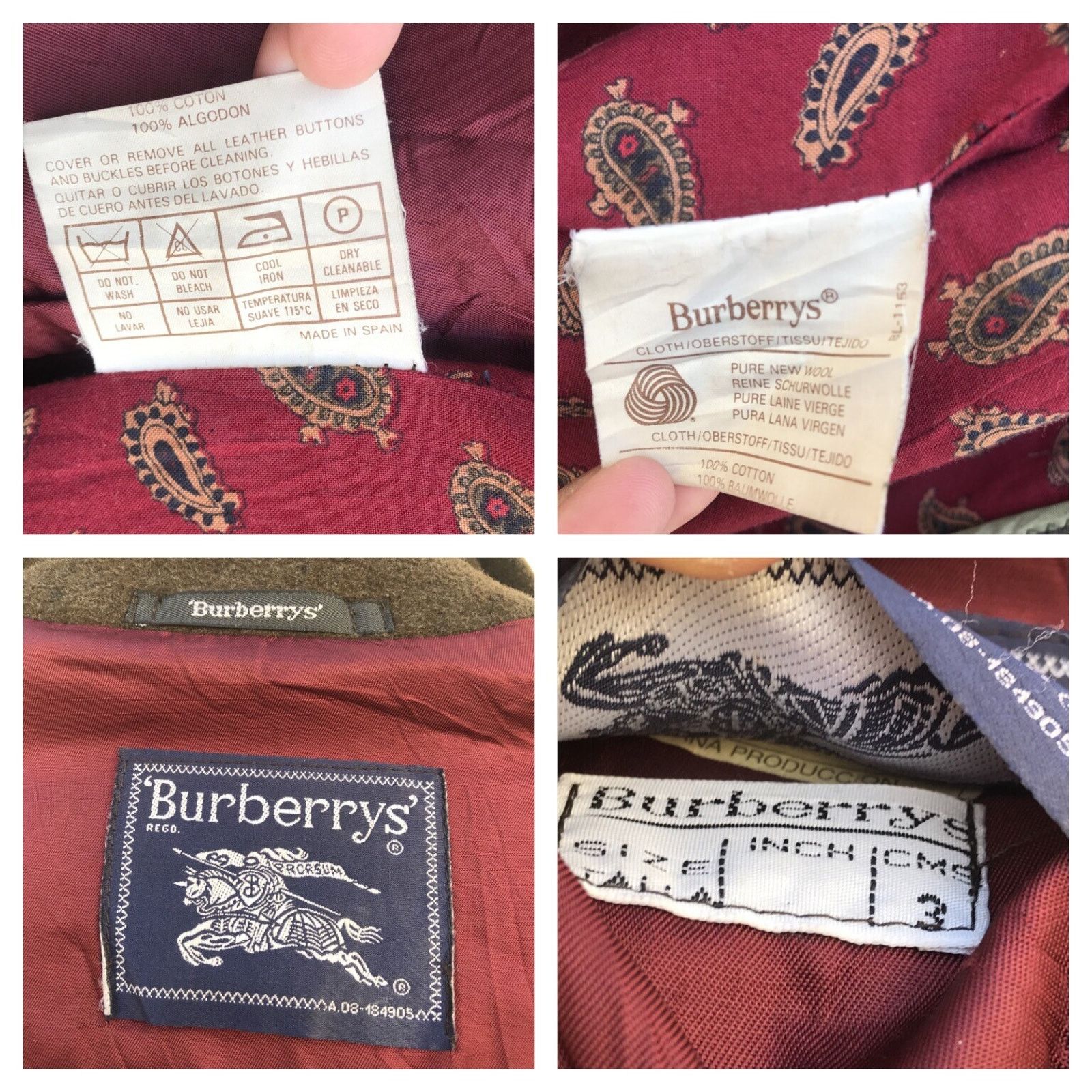 Burberry Vintage Burberry trench Coat VERGIN wool belted green olive Size US M / EU 48-50 / 2 - 10 Thumbnail